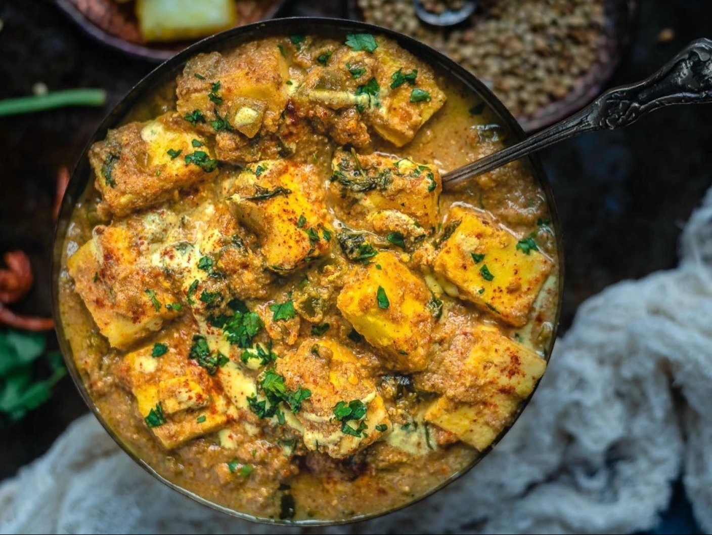 Paneer Curry W/ Rice.