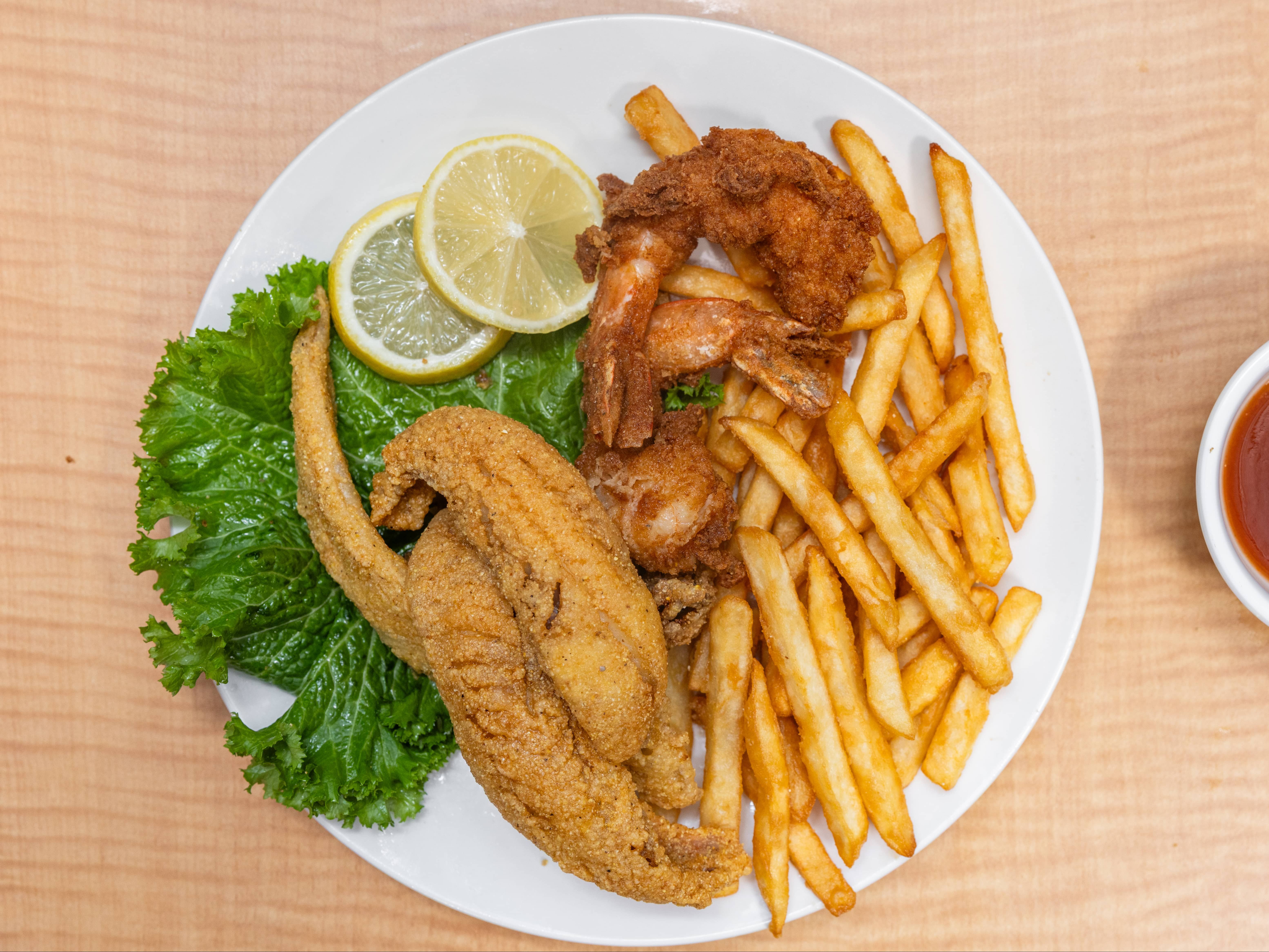 2 Perch 3 Jumbo Shrimp.