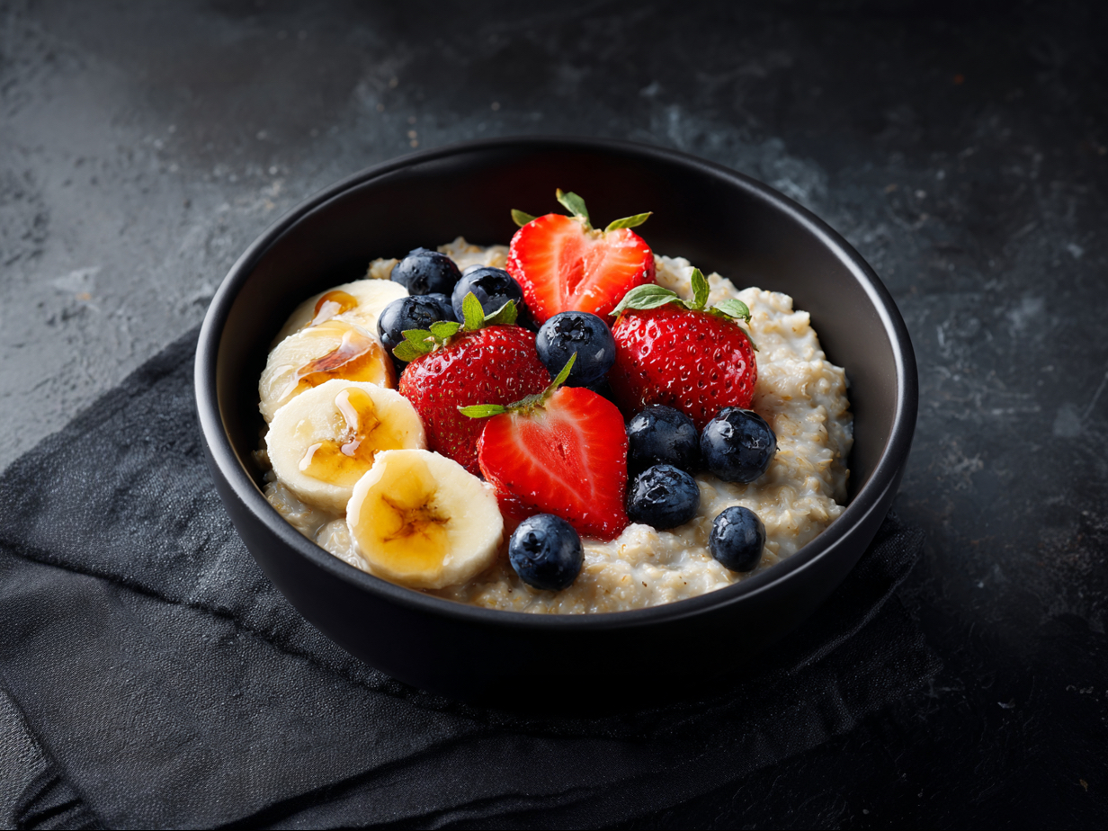 Oatmeal and Fruits.