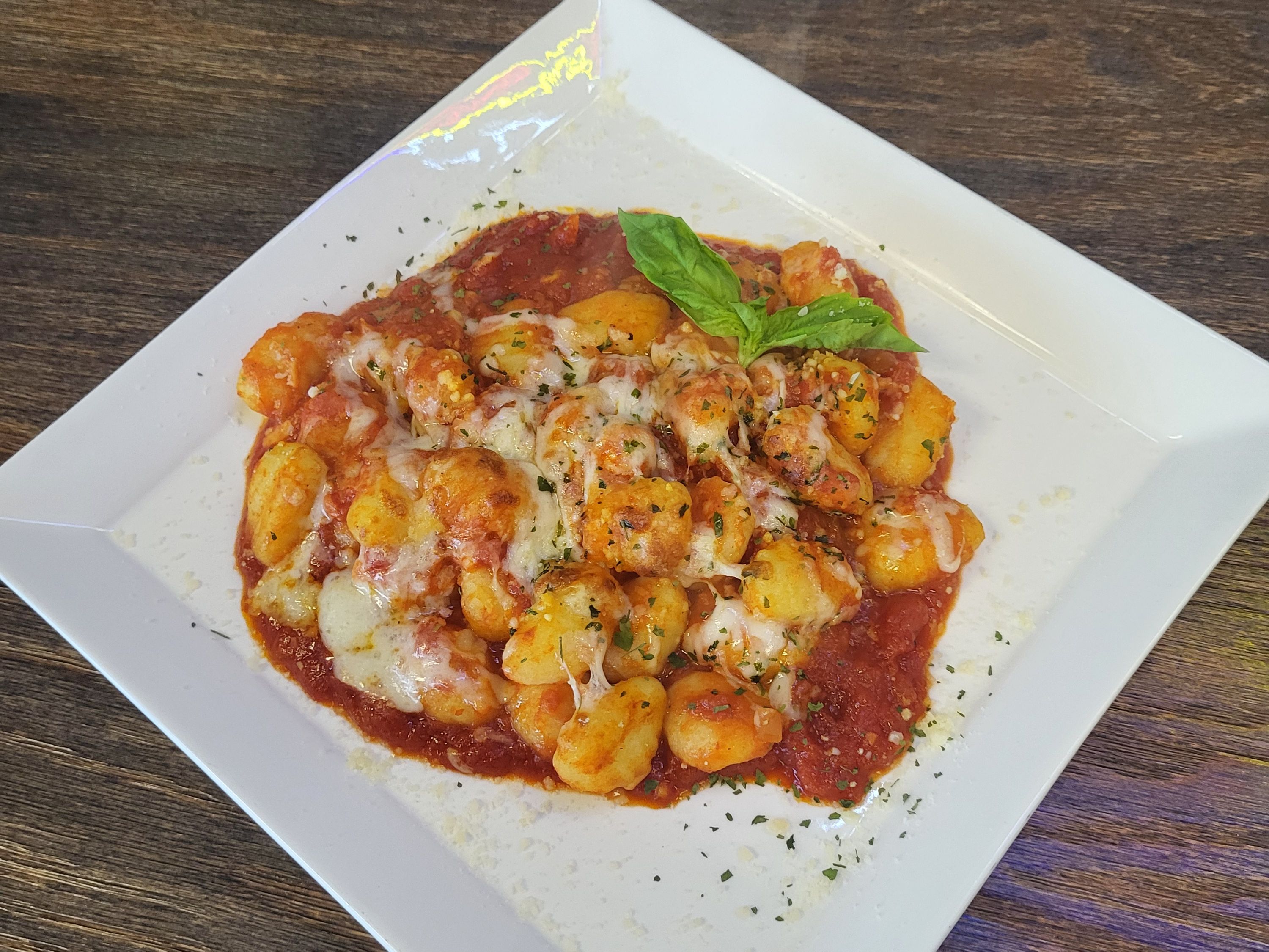 Baked Cheese Filled Gnocchi In Marinara