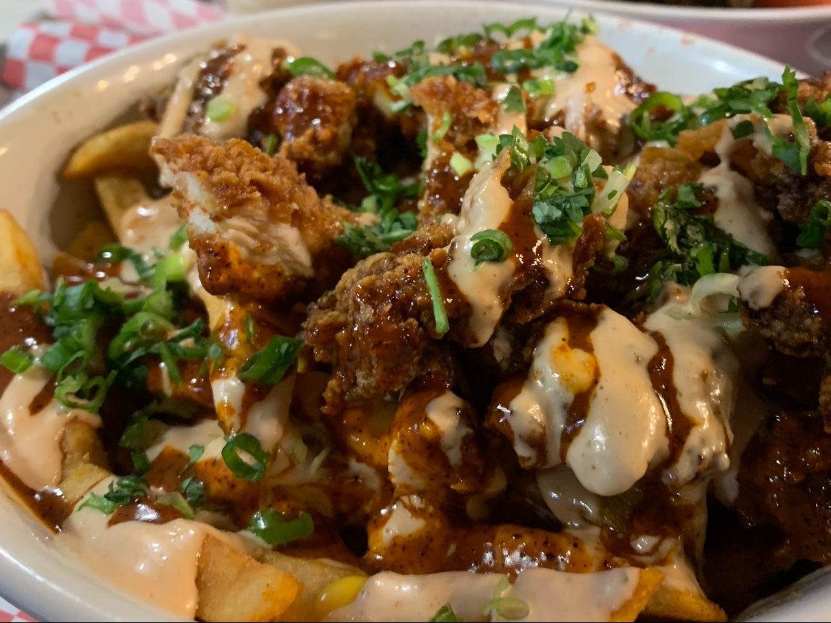 Fried Chicken Cheese Fries.