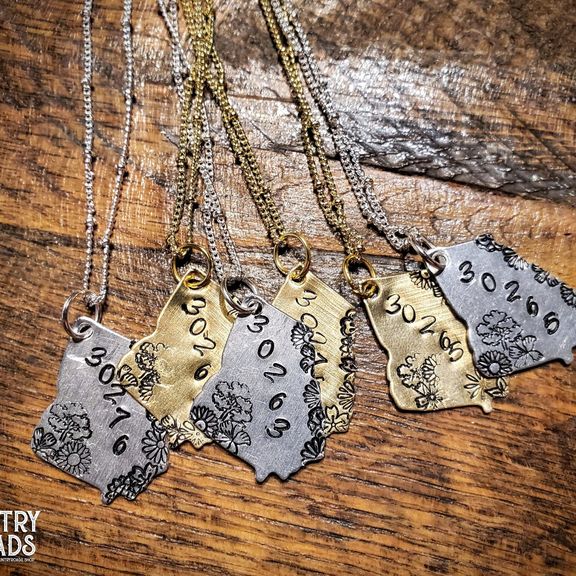 Handmade Stamped Local Jewelry Gold 30265