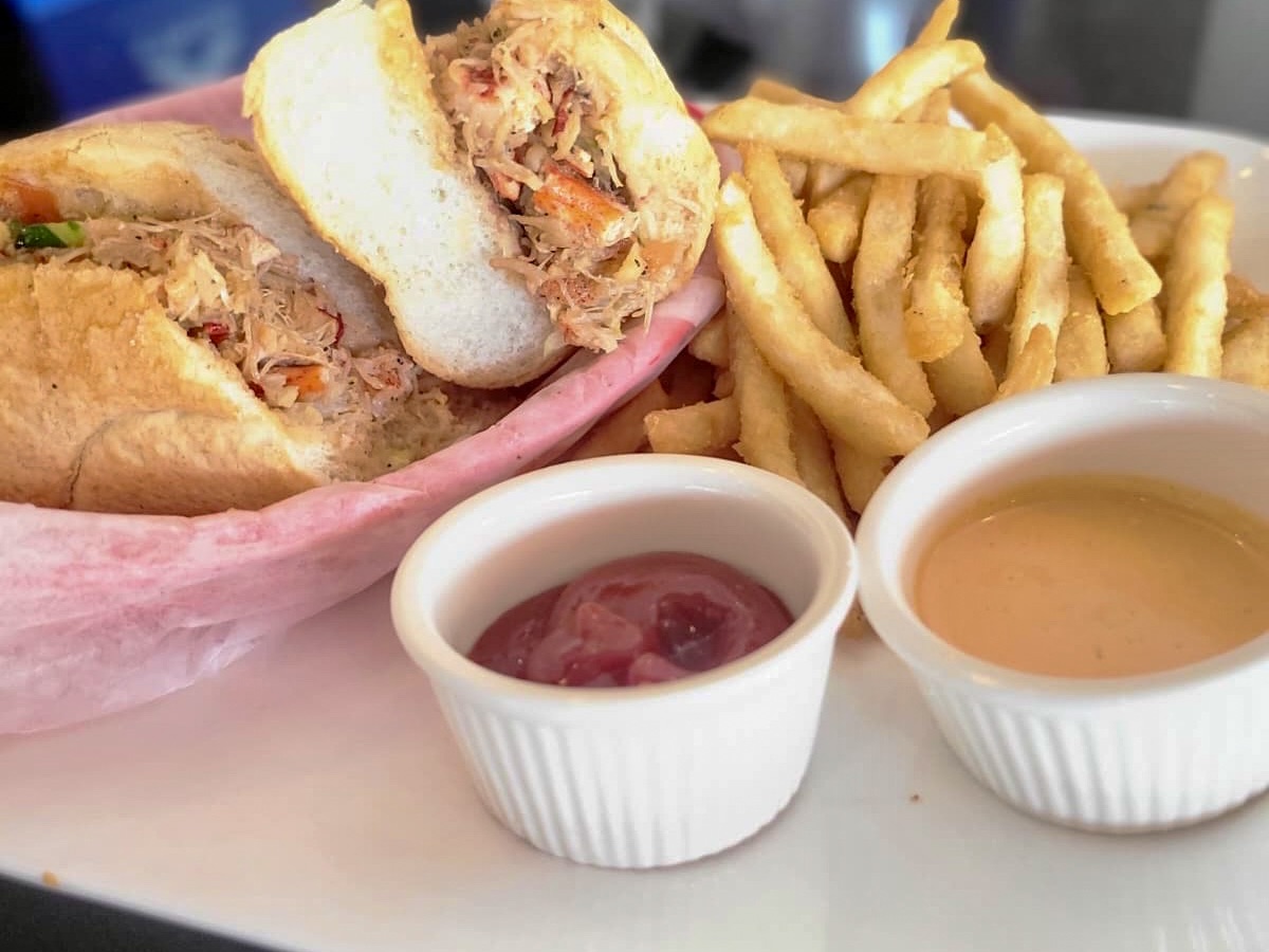 E12. Banh Mi Lobster & Fries.