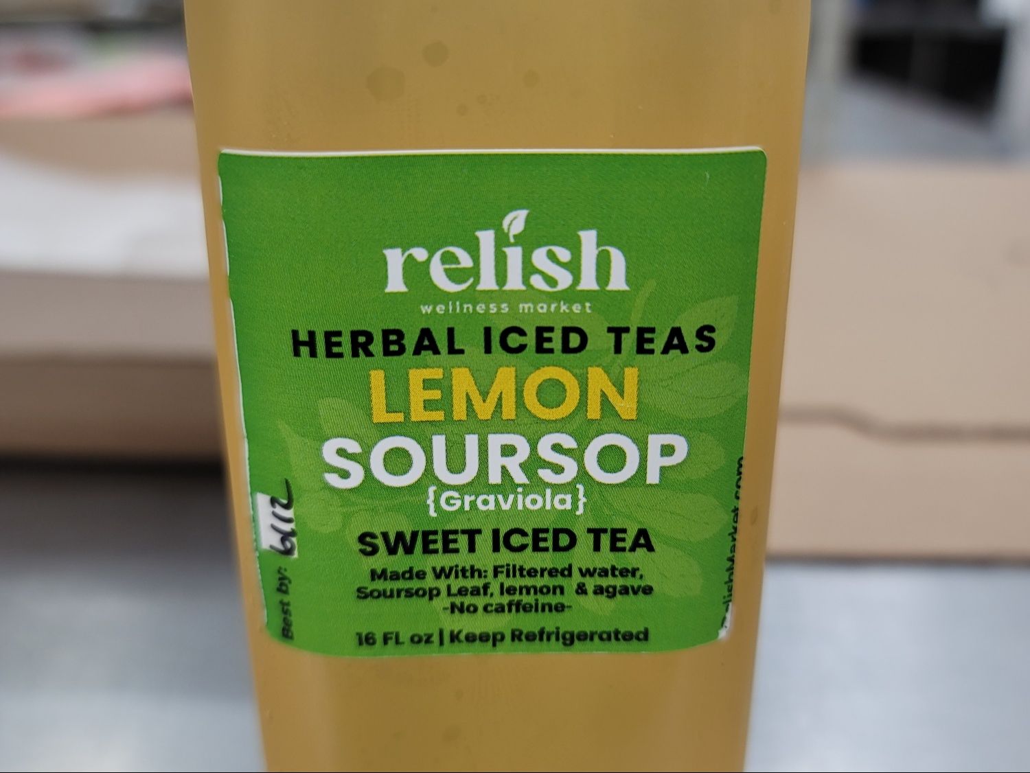 Lemon Soursop (Graviola) Sweet Iced Tea by Relish Wellness Market.