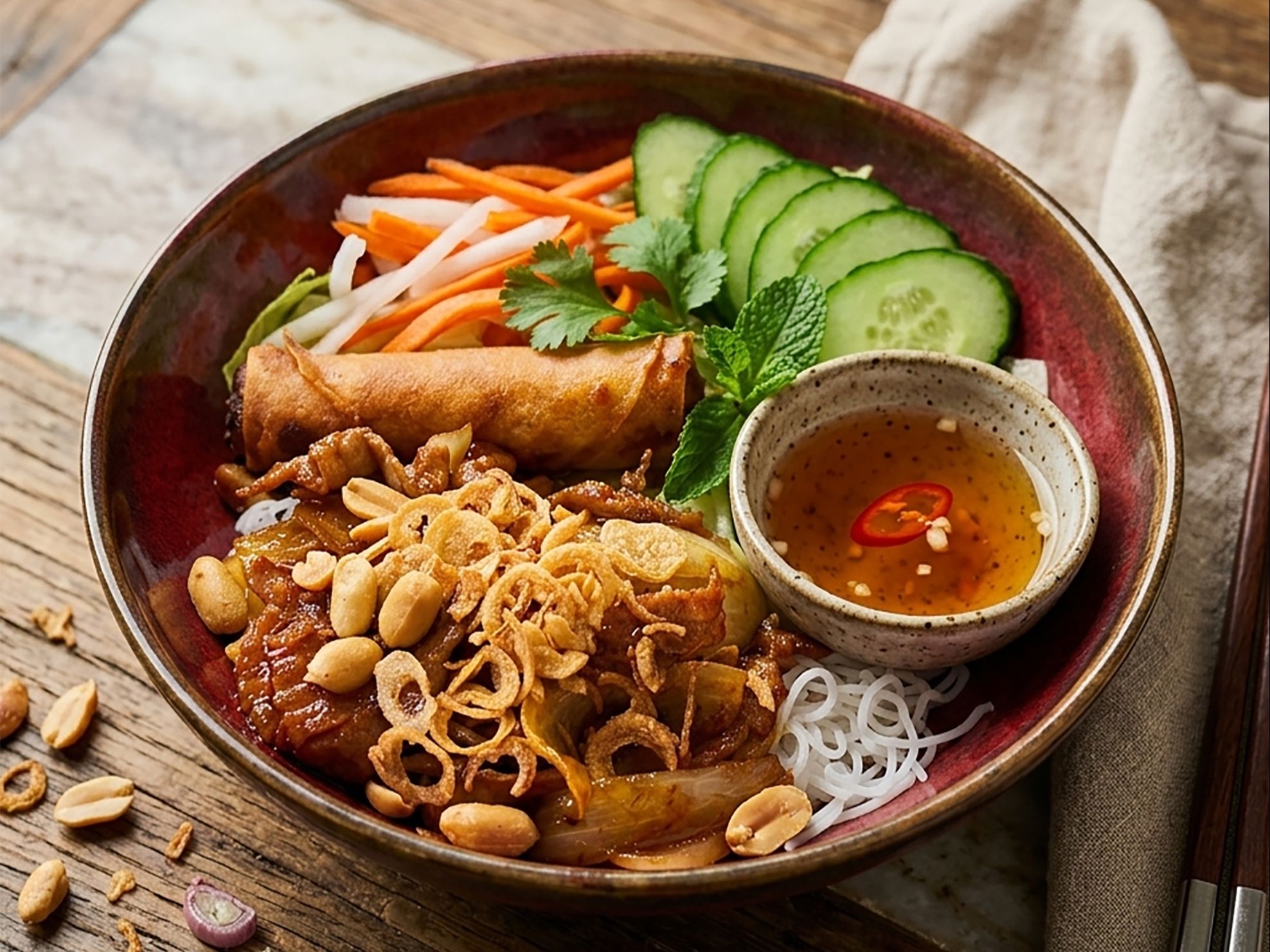 V6. Lemongrass Beef Vermicelli Salad.