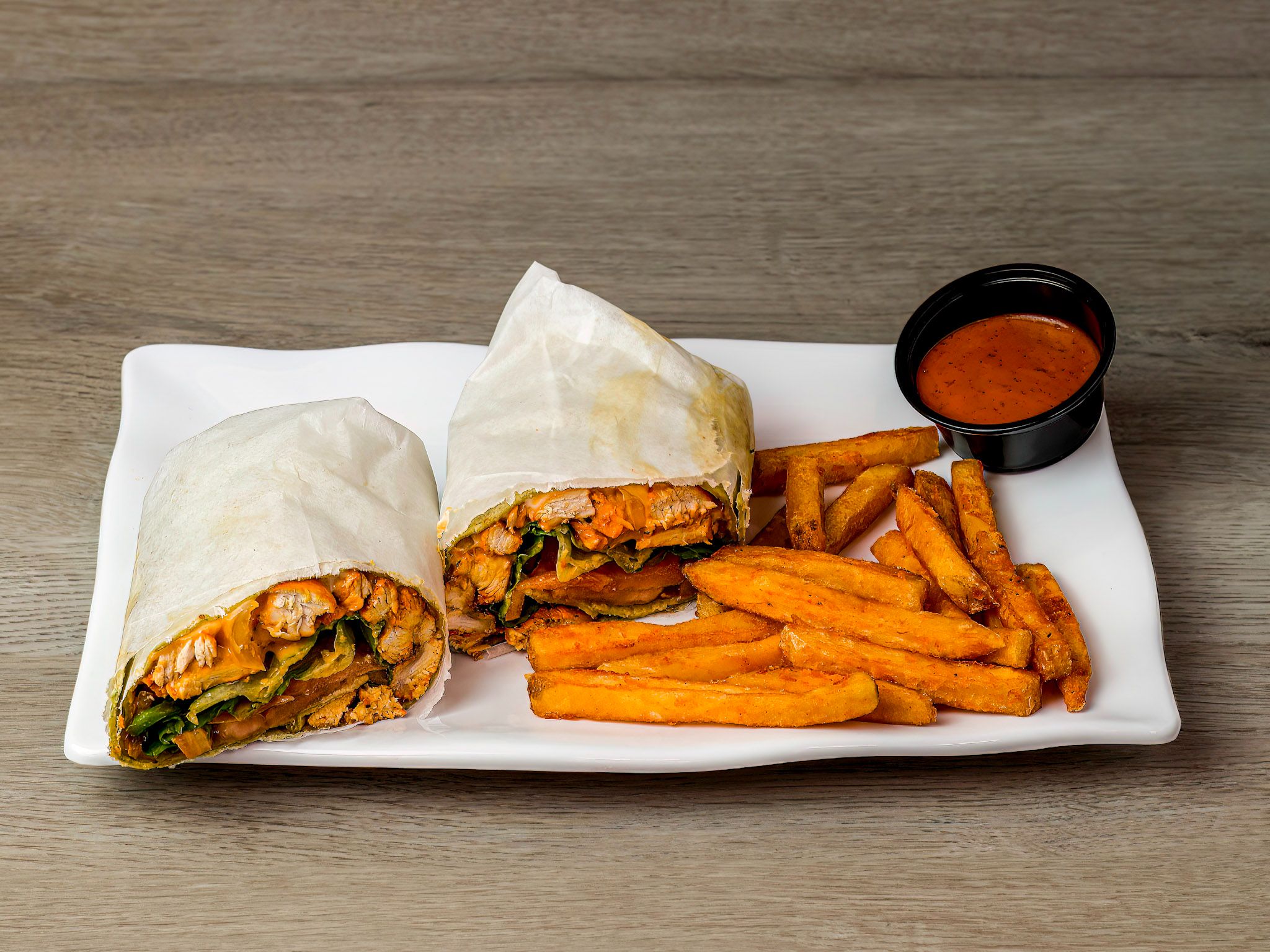 Grill Chicken Sub & Fries.