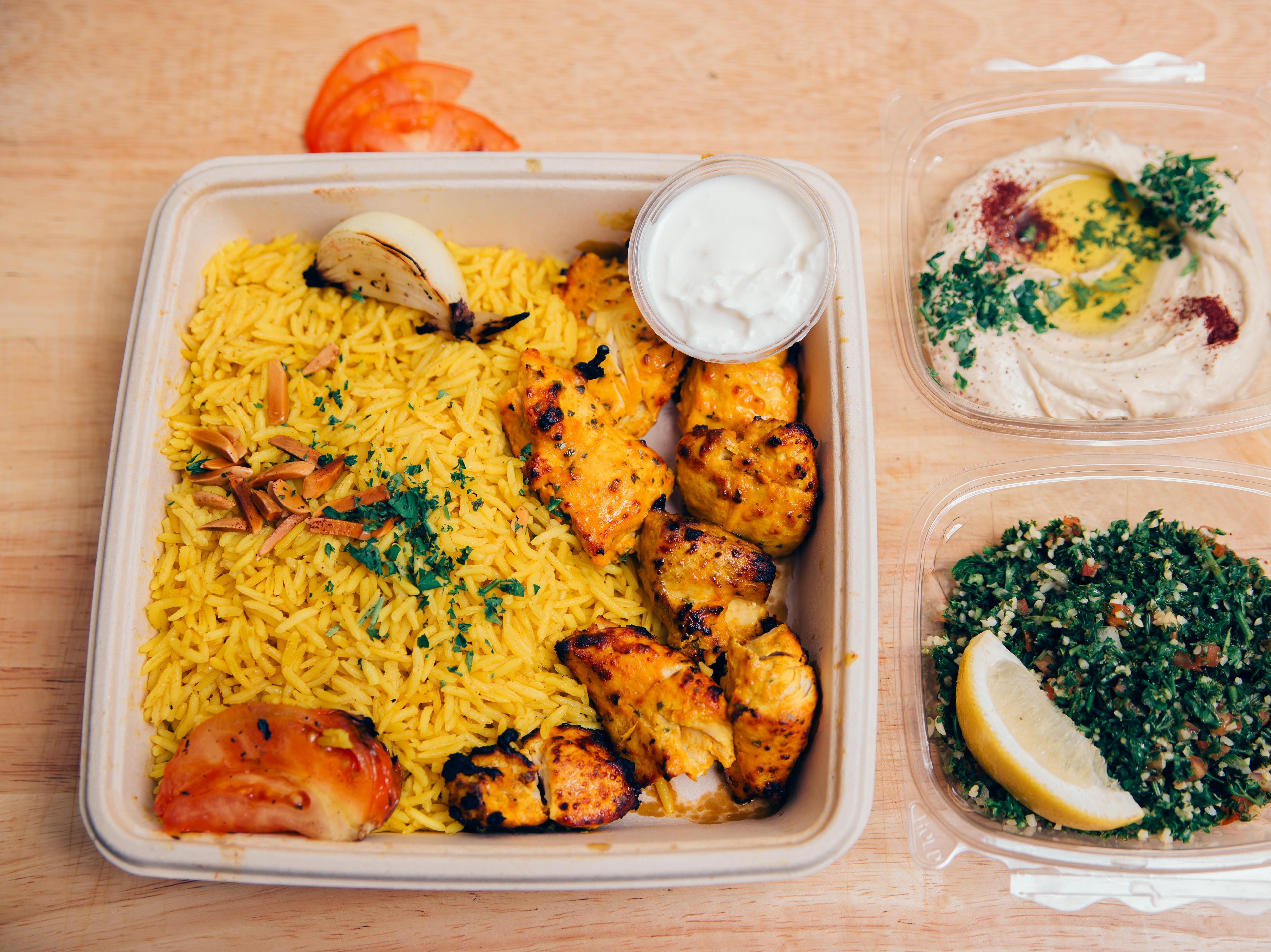 Chicken Kabob Entree.