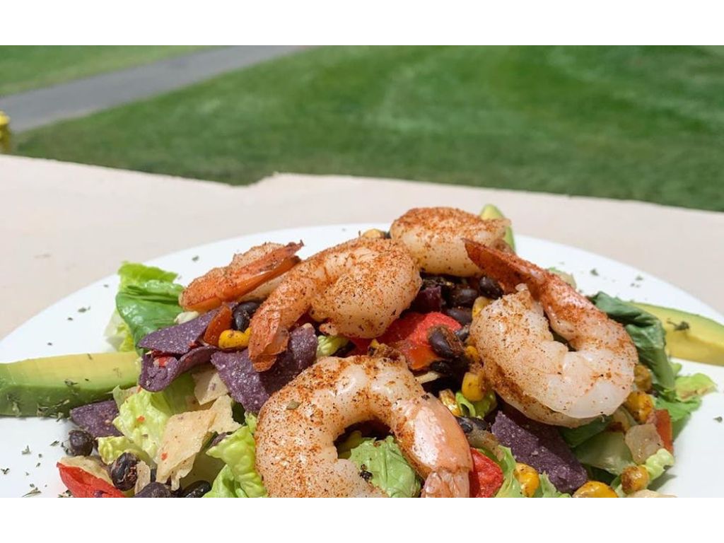 Southwestern Salad - Cajun Shrimp.