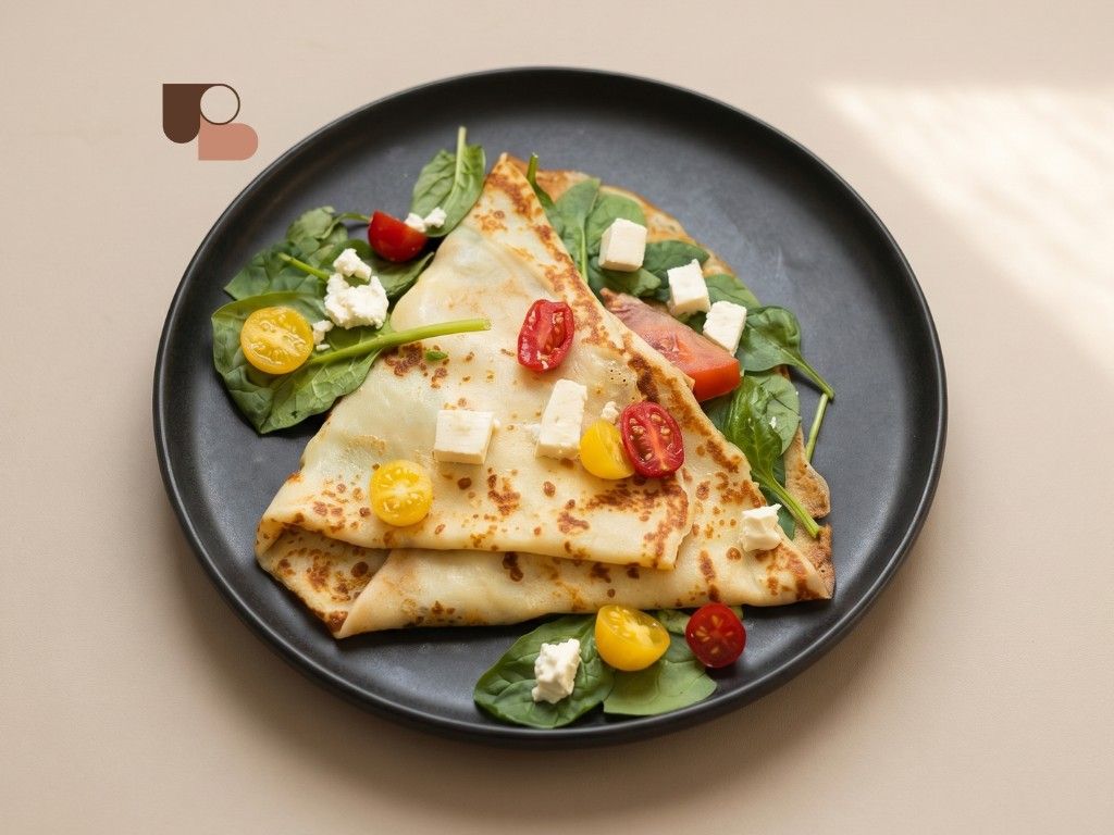 MEDITERRANEAN CREPE (SPINACH FETA CHEESE DICED TOMATOES)