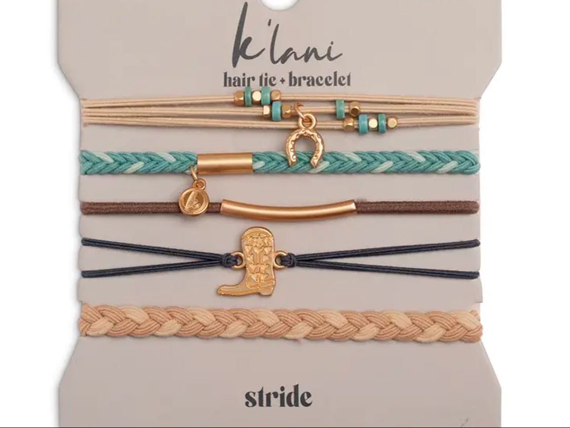 "Stride" Turquoise Cowgirl Boot Hair Tie Bracelets.