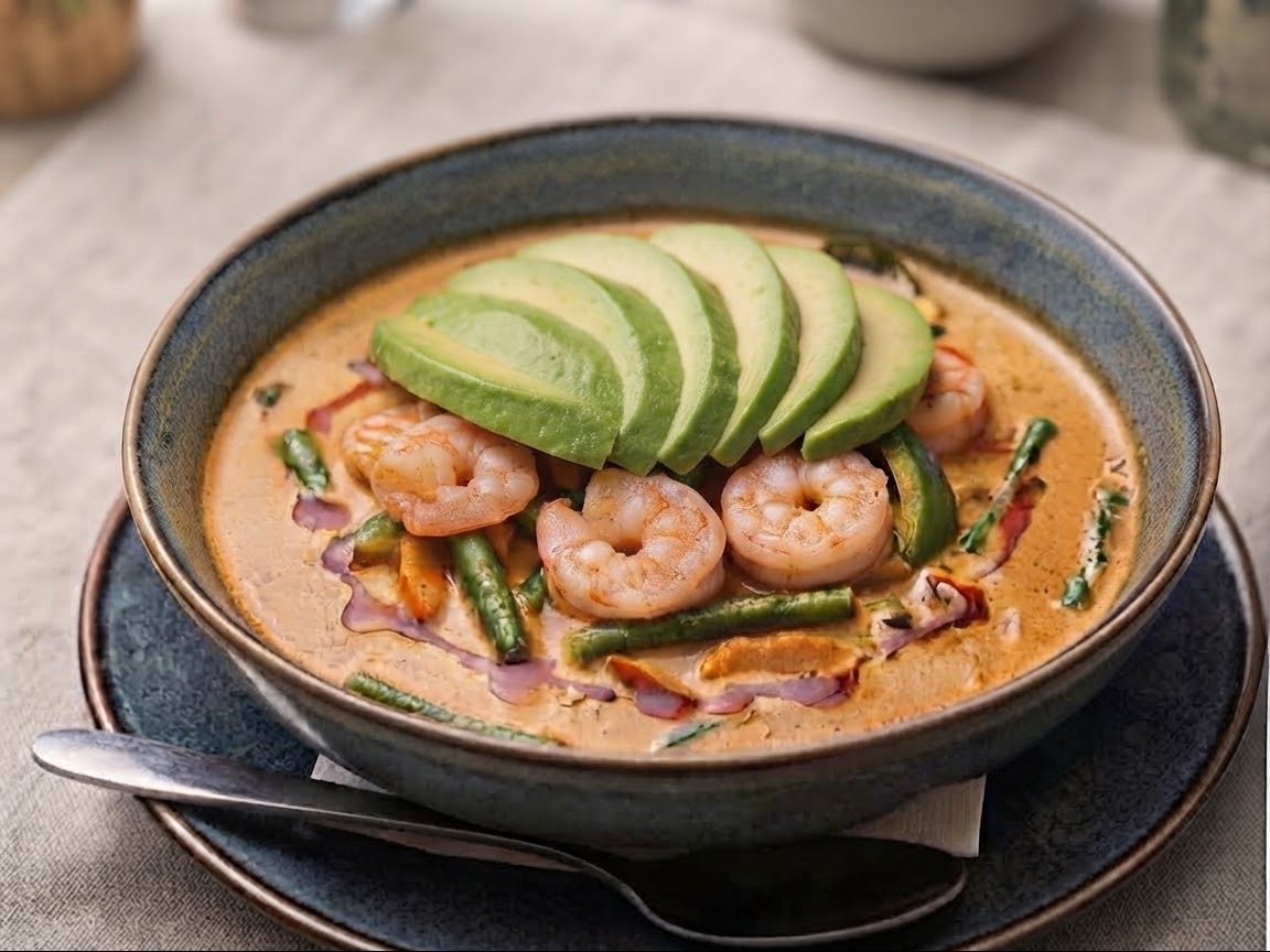Shrimp Avocado Panang.