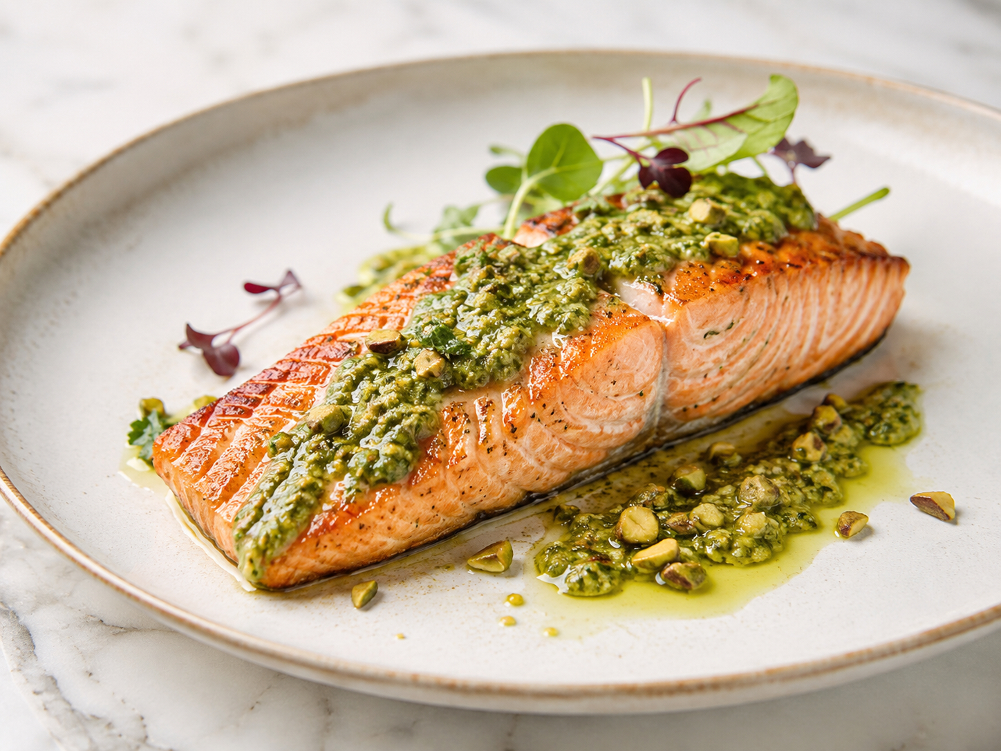 Main Dish - Salmon in Pistachio Pesto Per Lb.