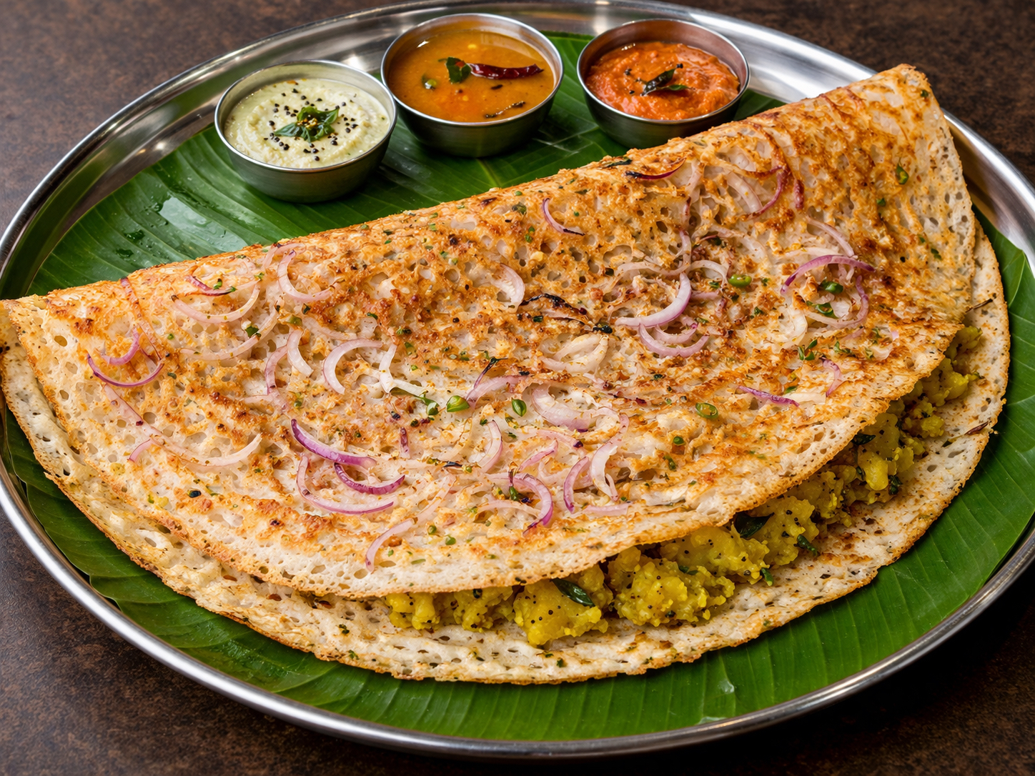 Onion Rava Masala Dosa.