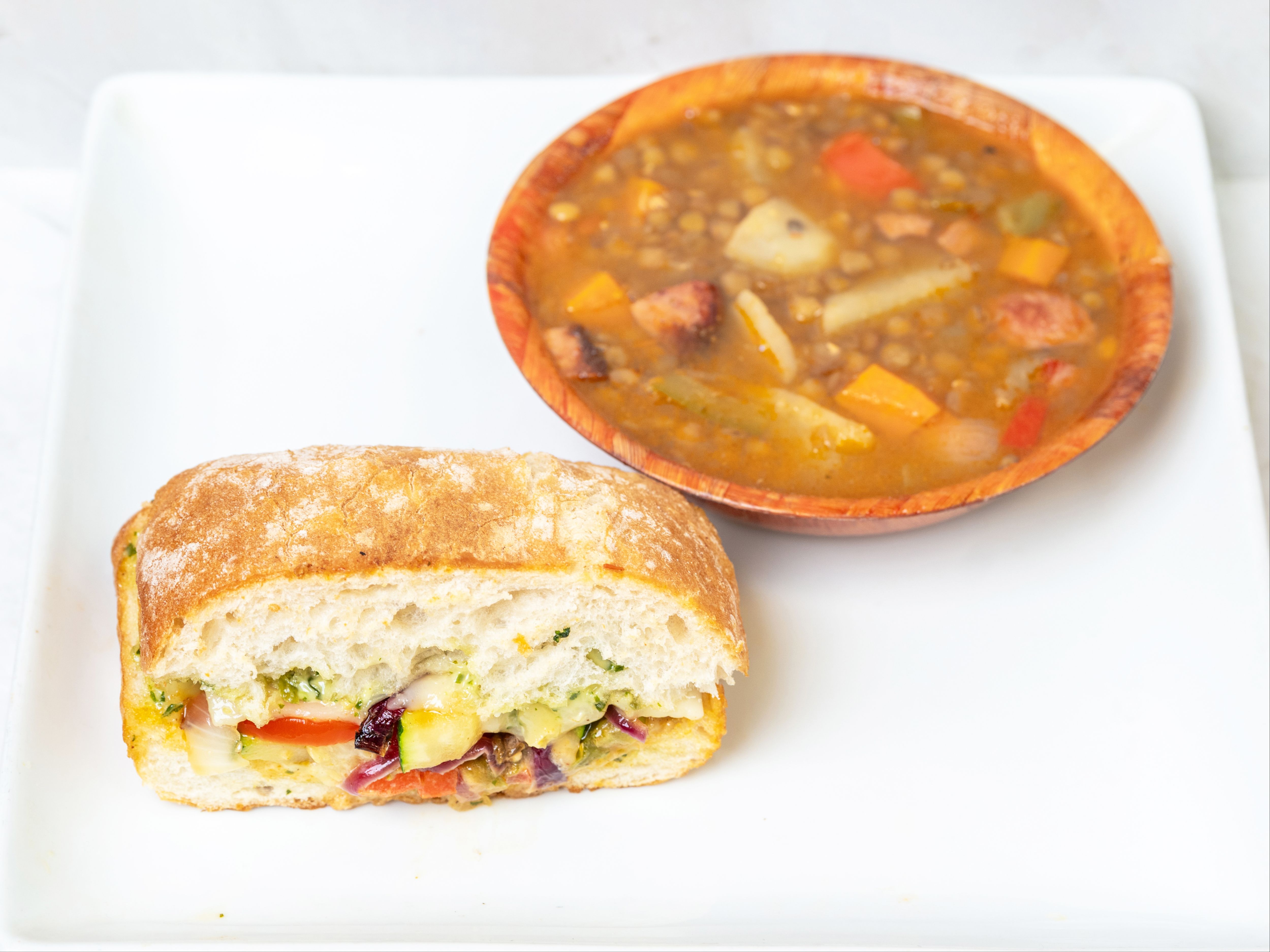 Half Roasted Veggie Sandwich.