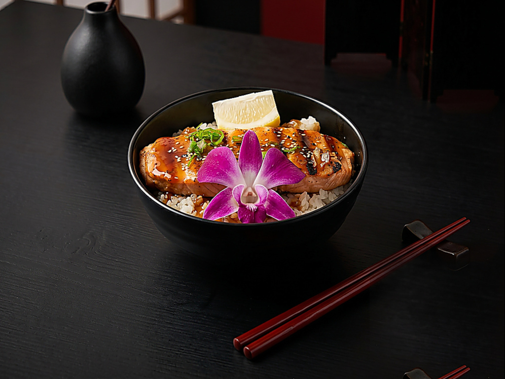 Salmon Teriyaki Rice Bowl.