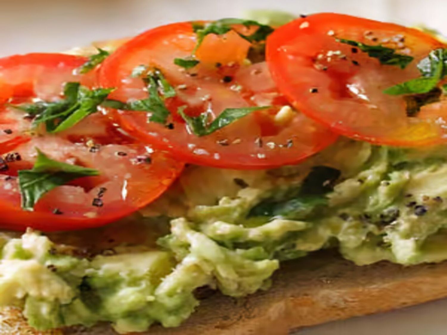 Avocado Mash Toast With Tomato.