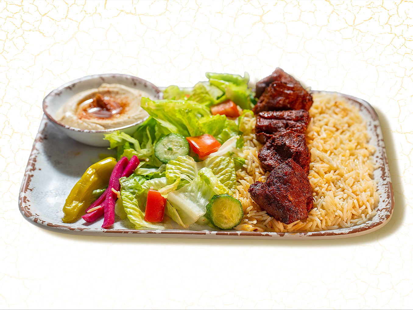 Lamb Kebab Plate.