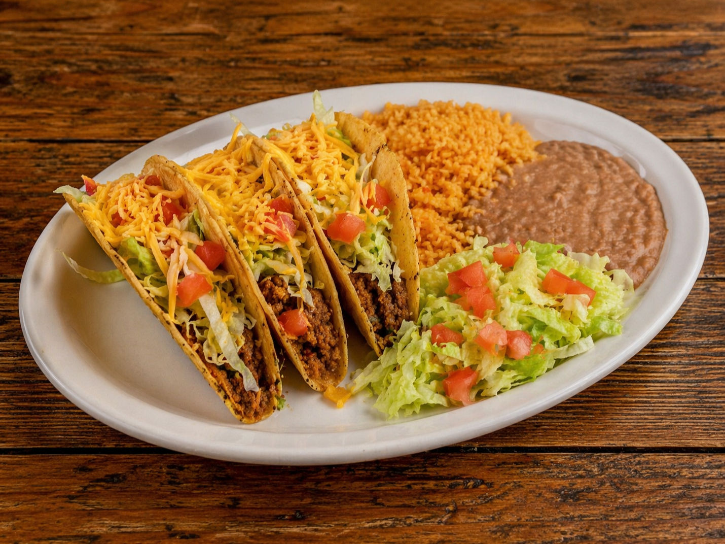 #13- (3) Crispy Taco Plate.
