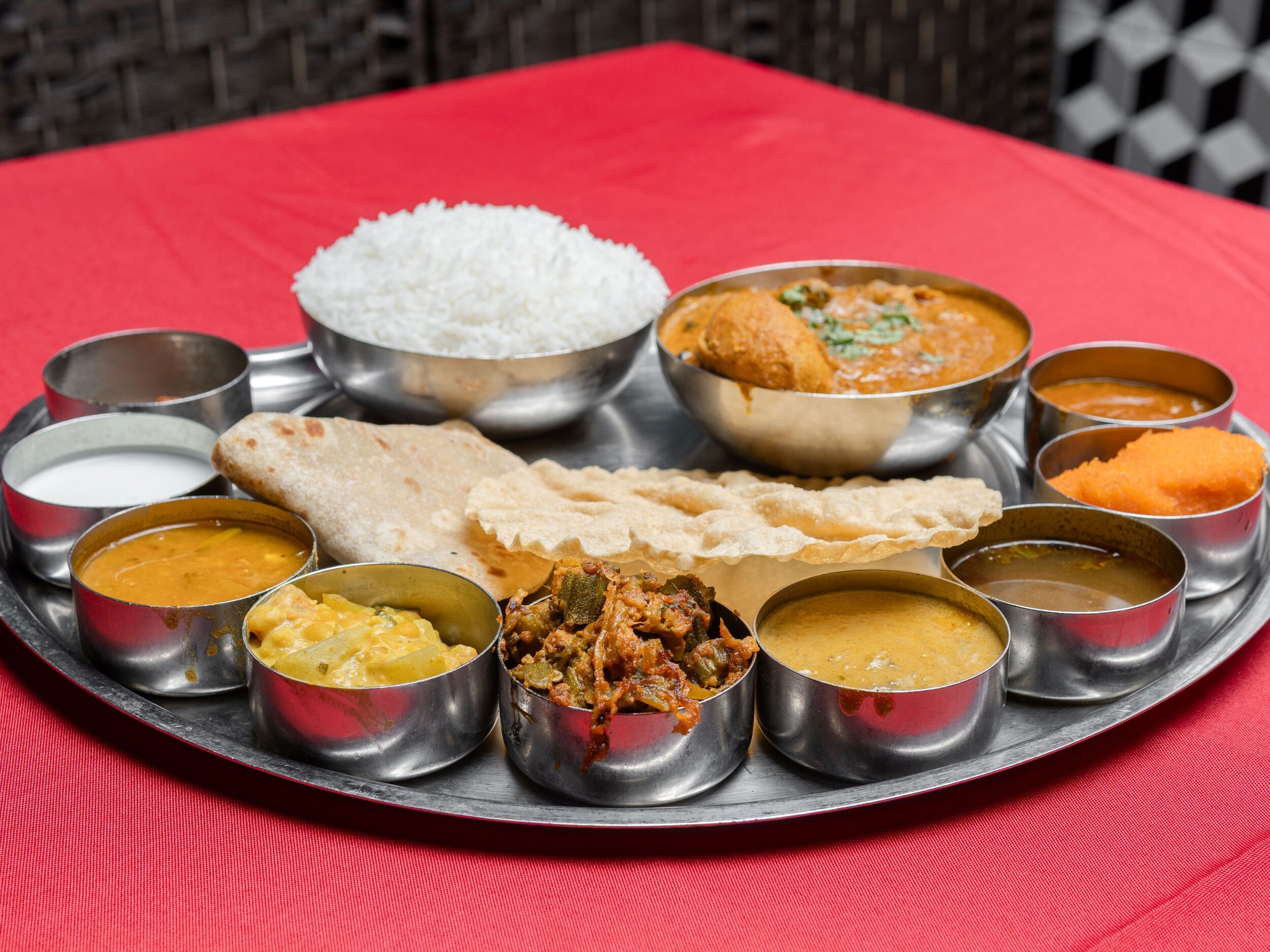 Anjappar Chicken Thali.