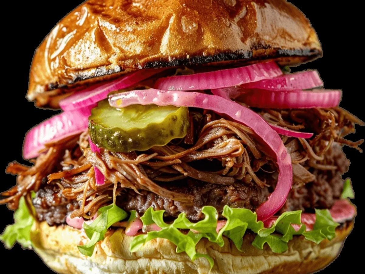 Carne burger double.