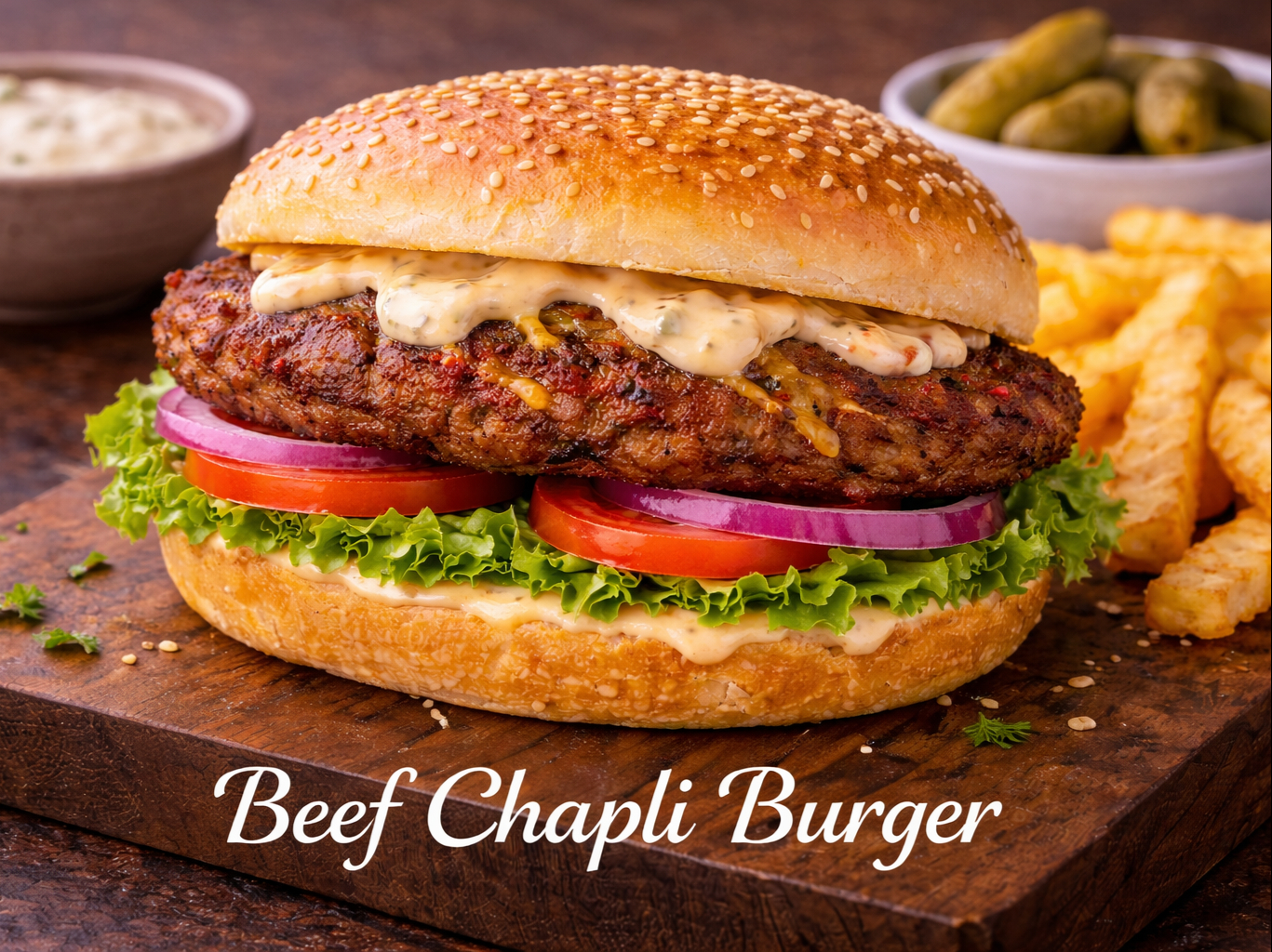 Beef Chapli Burger.