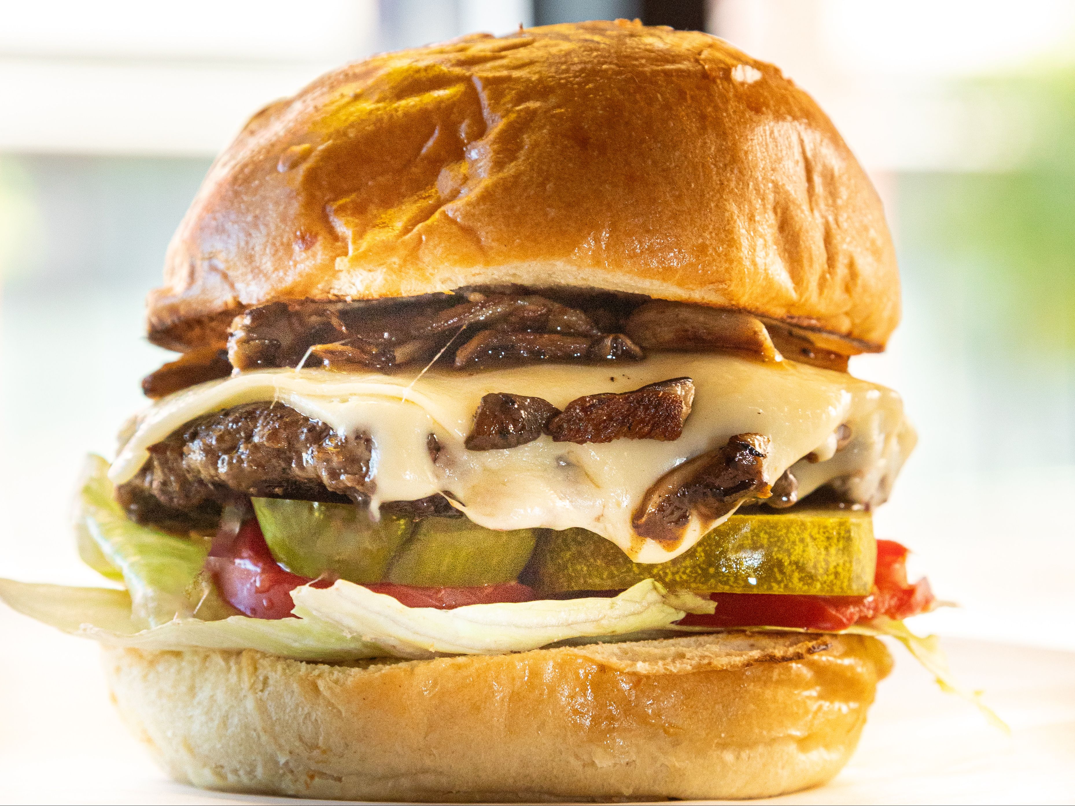 Wild Mushroom and Swiss Burger.