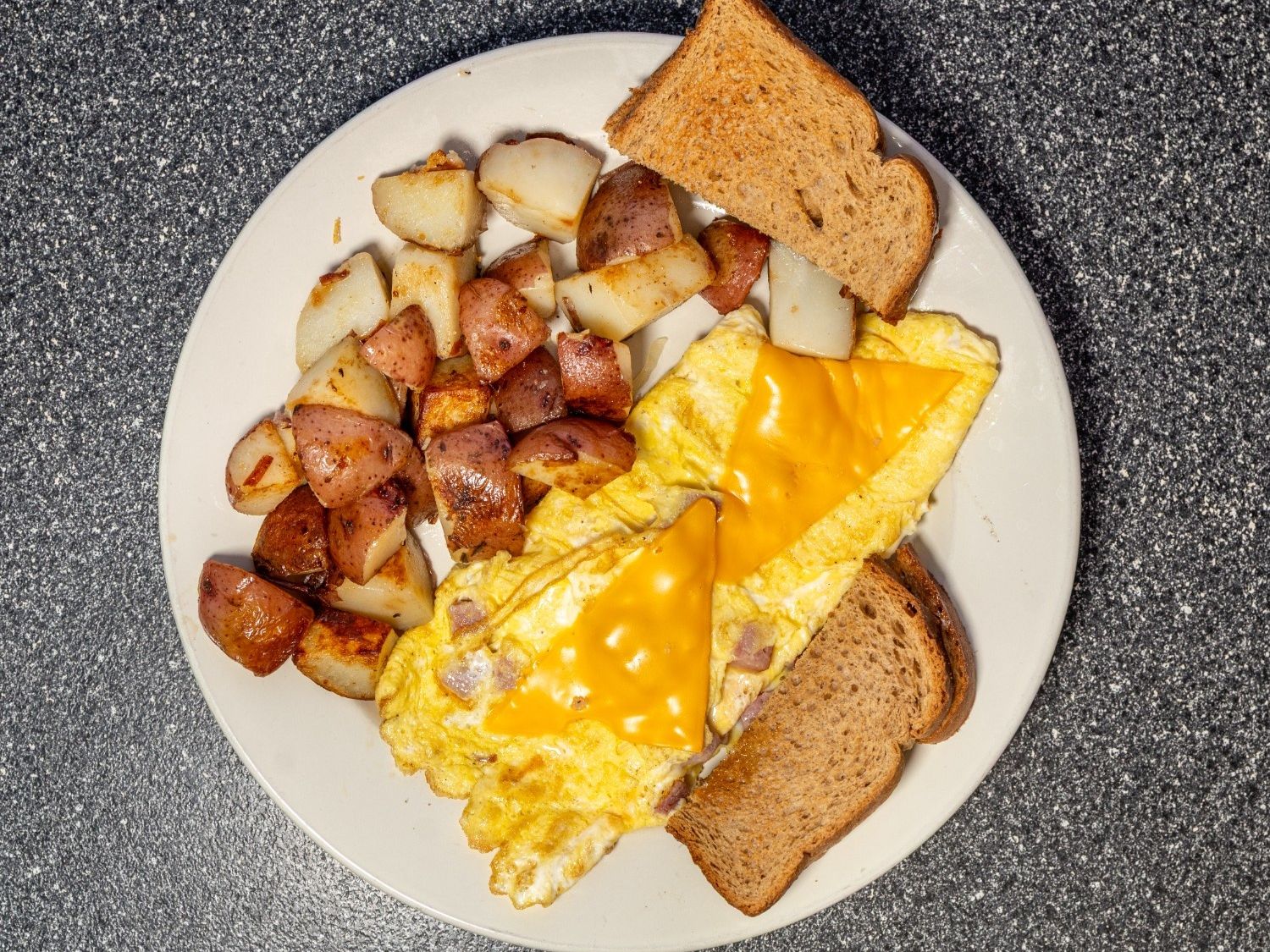 Corn Beef Hash And Cheese Omelet