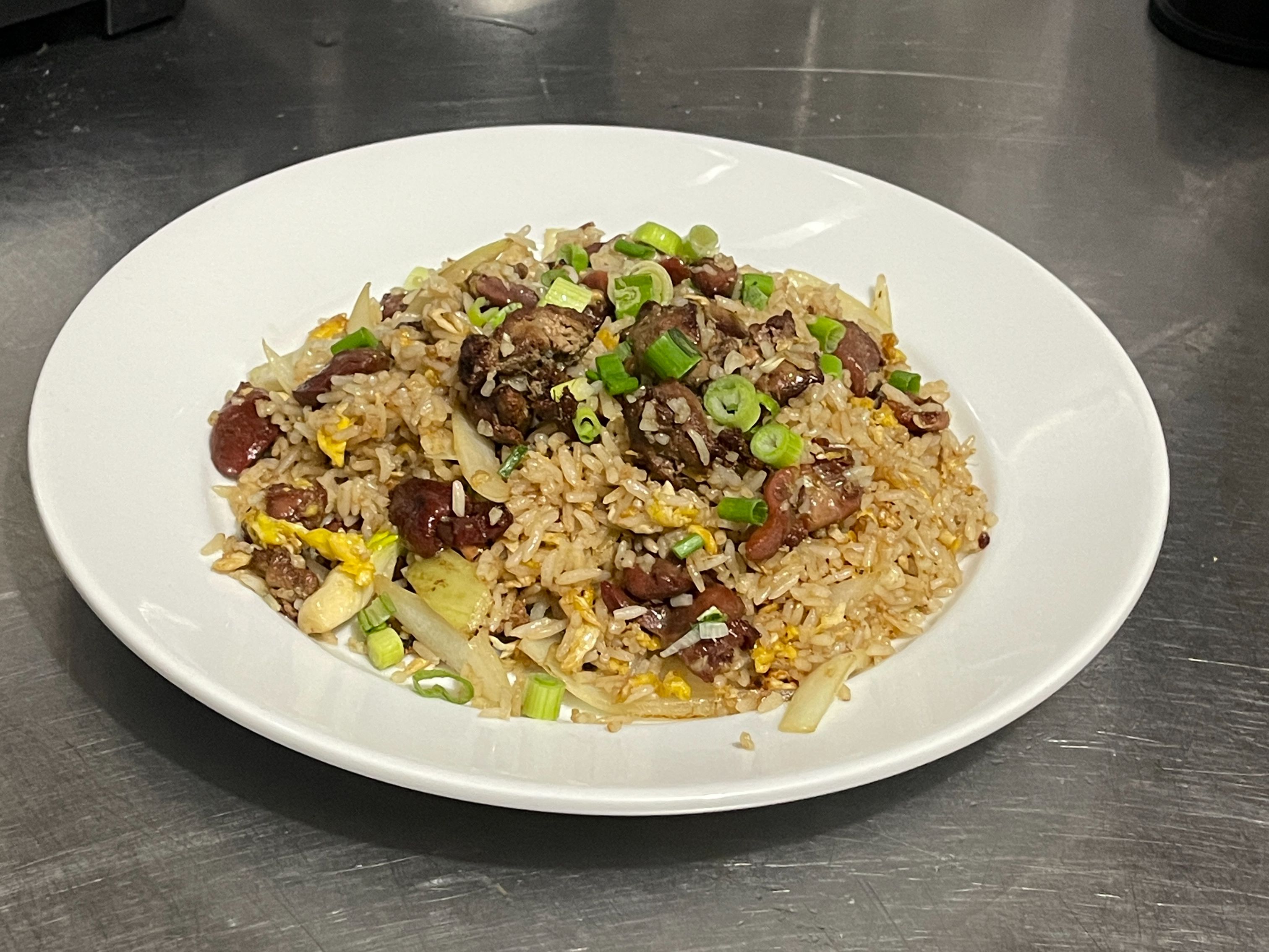 CHICKEN INNARD FRIED RICE.