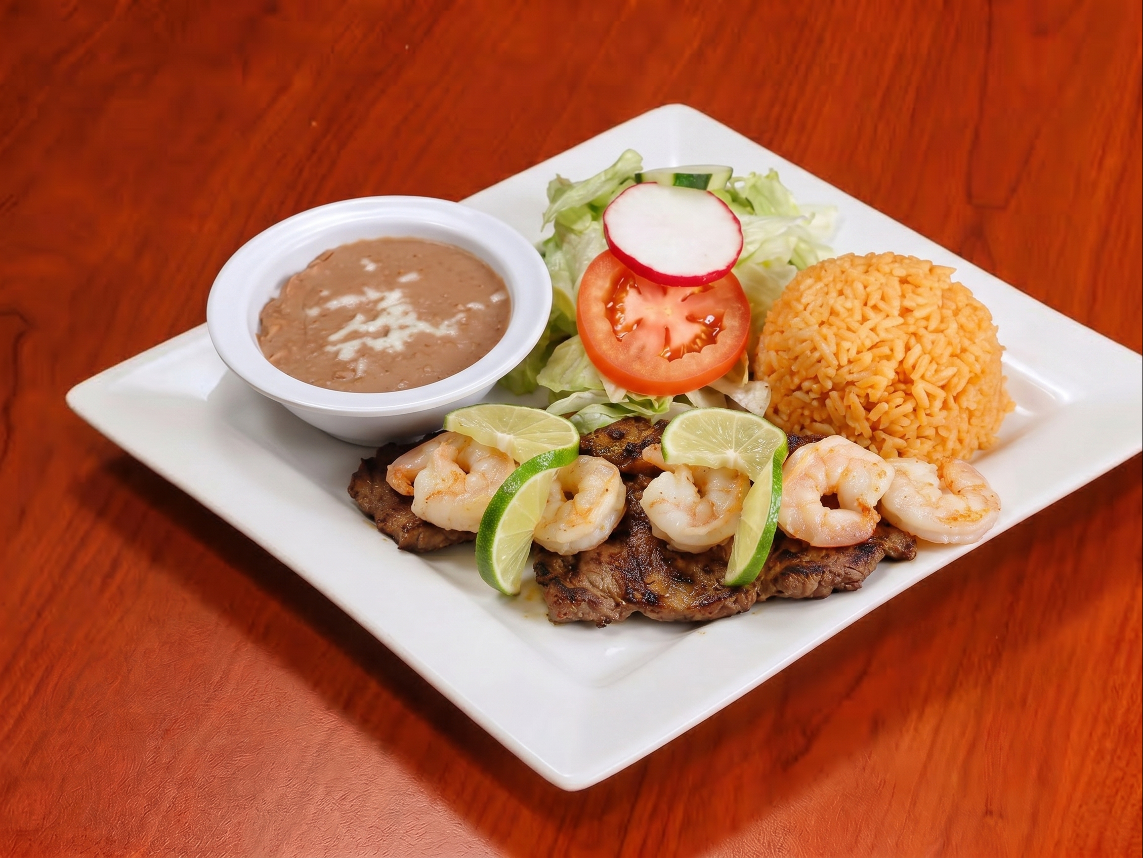 Carne con camaron