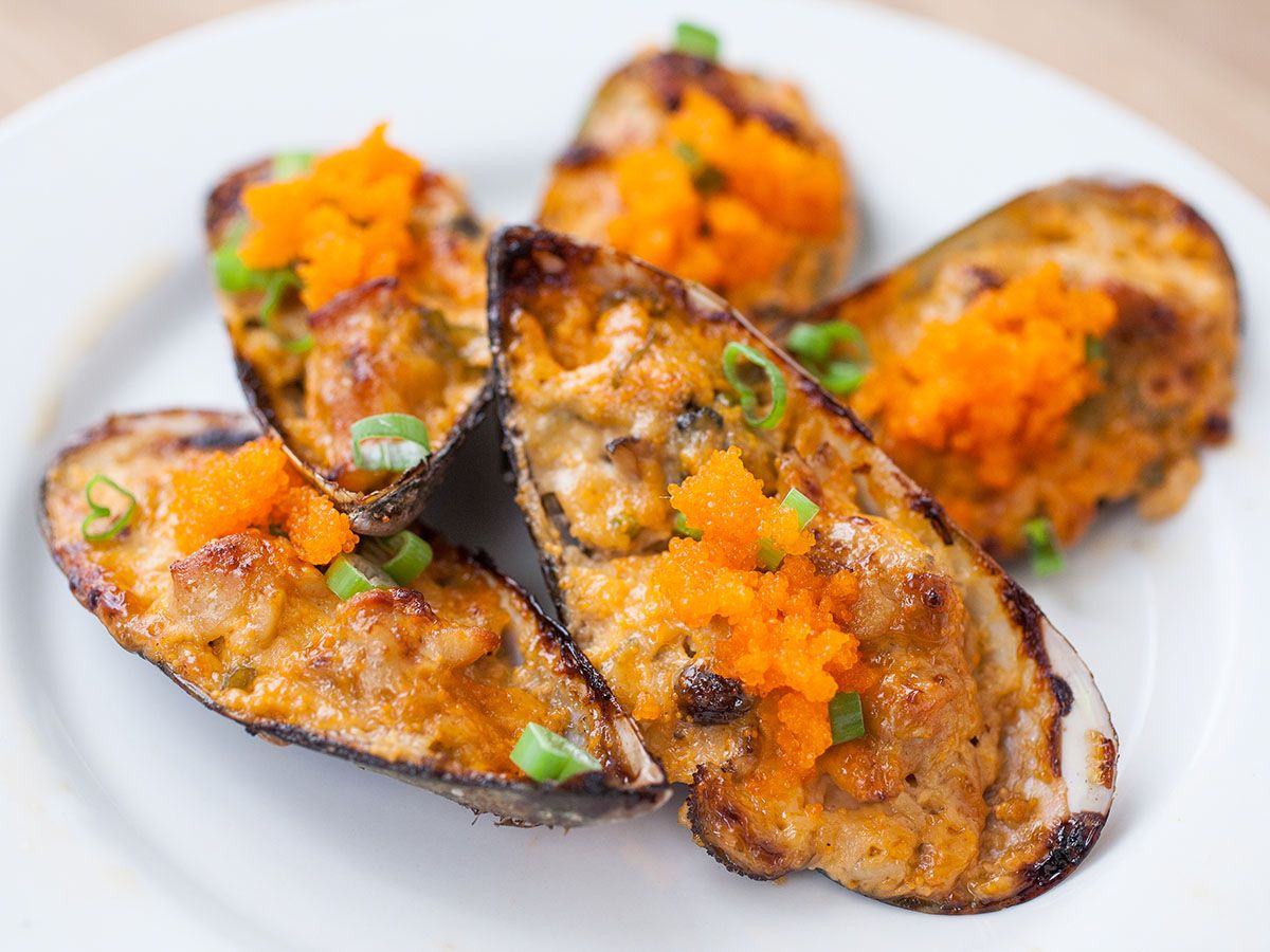 Baked Mussels.