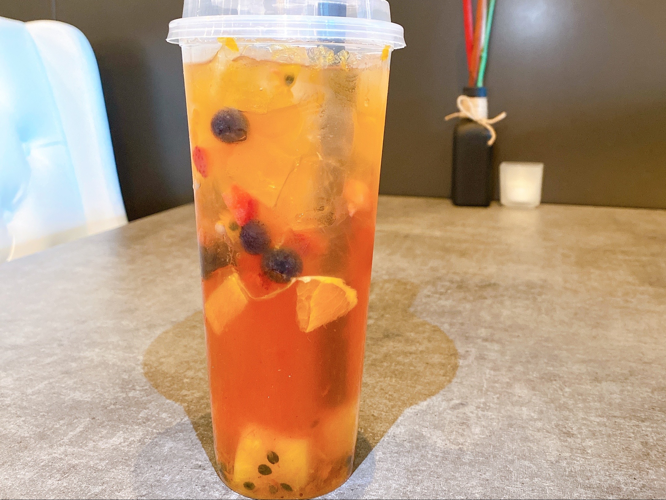 Fresh Fruit Iced Green Tea.