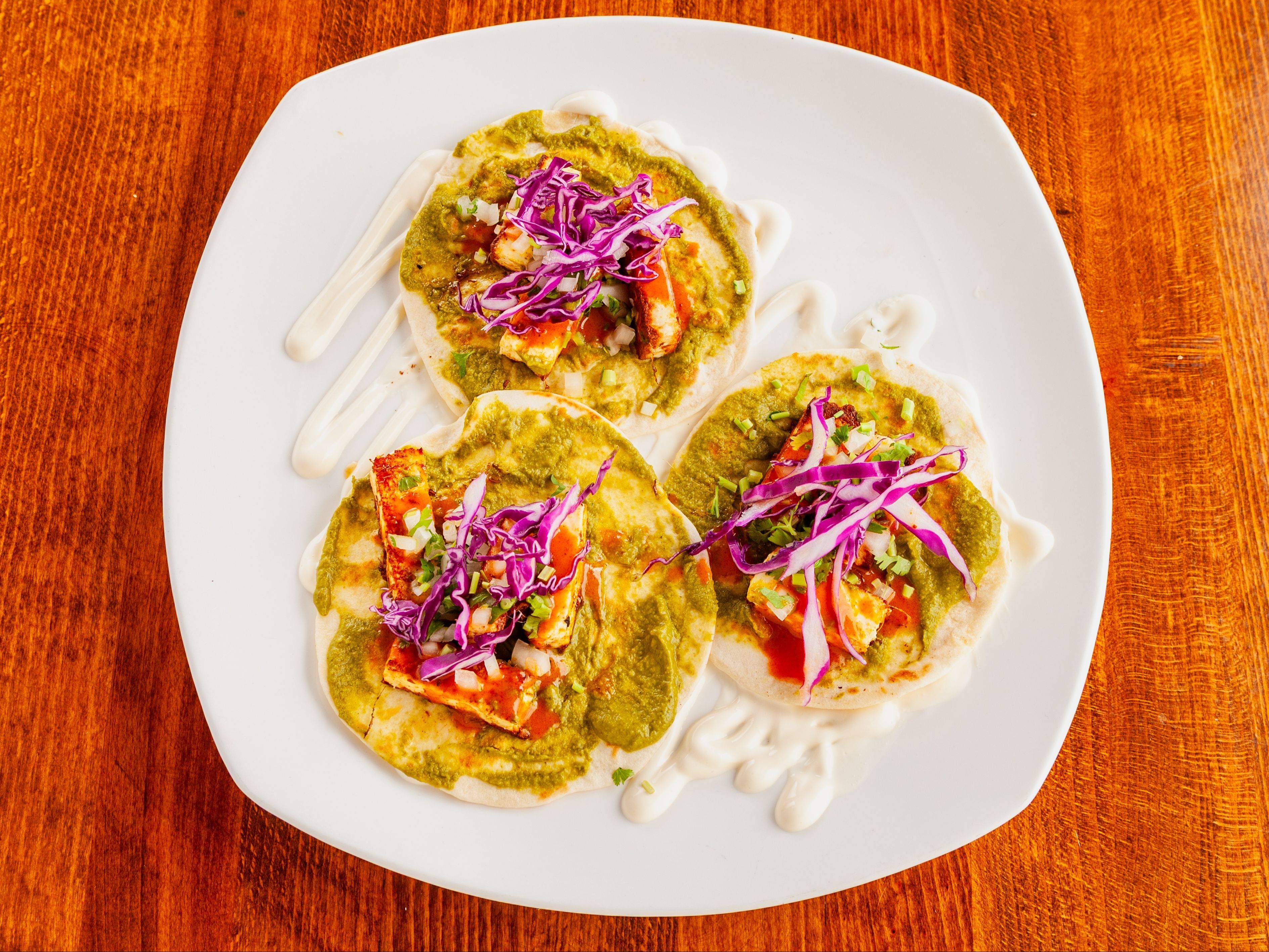 3 Paneer Tikka Tacos.