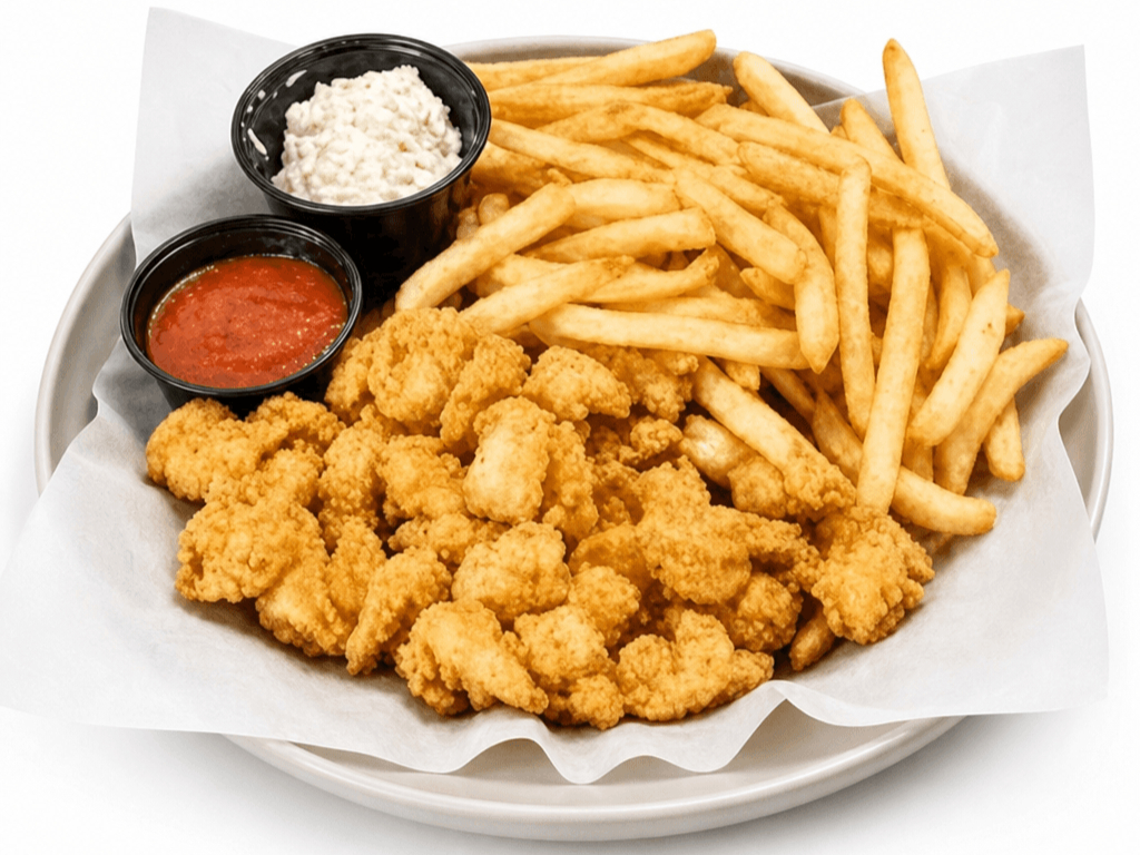 Shrimp Basket w/ Fries (1/2 lb).