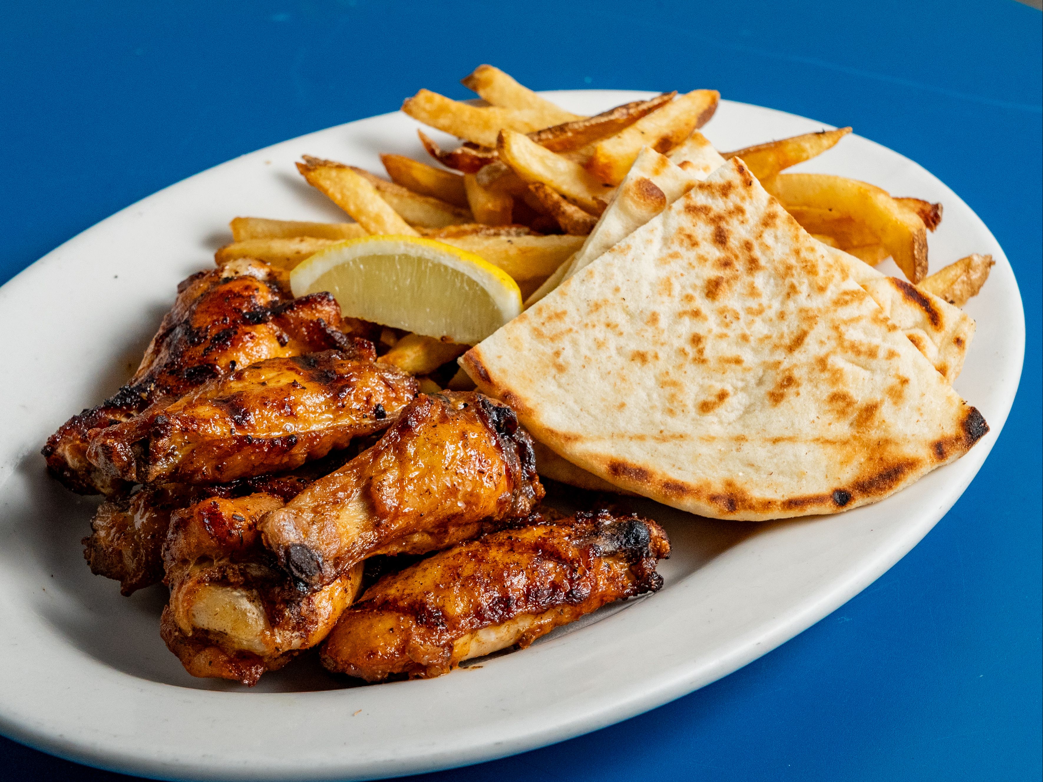 Chicken Wings & Fries.
