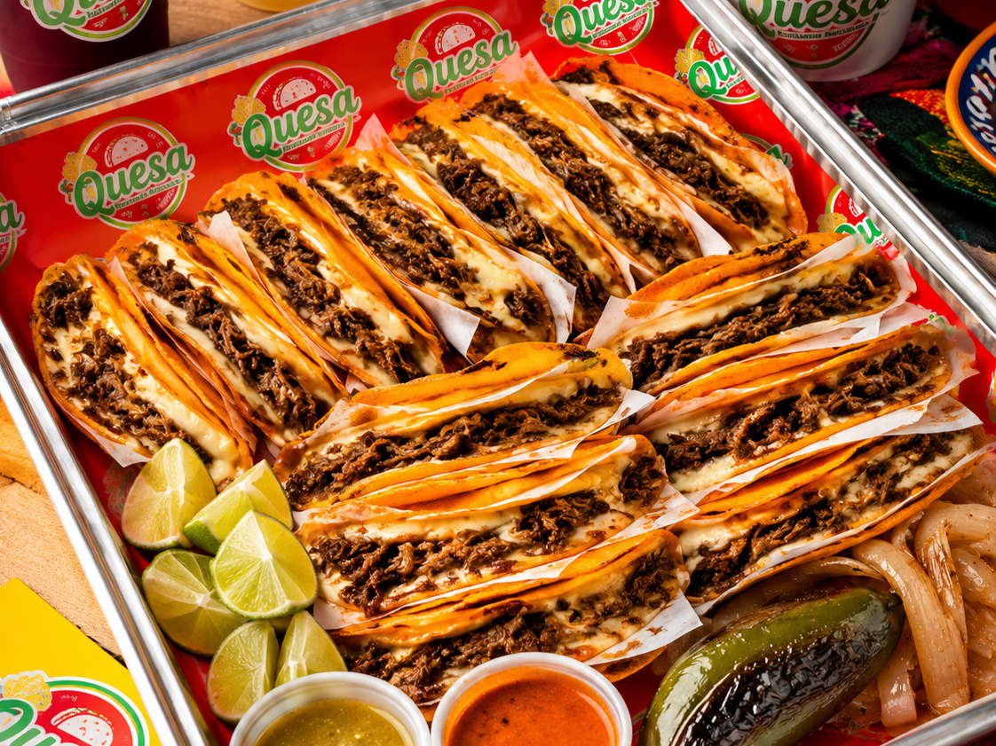 QuesaBirria Tacos (Catering).