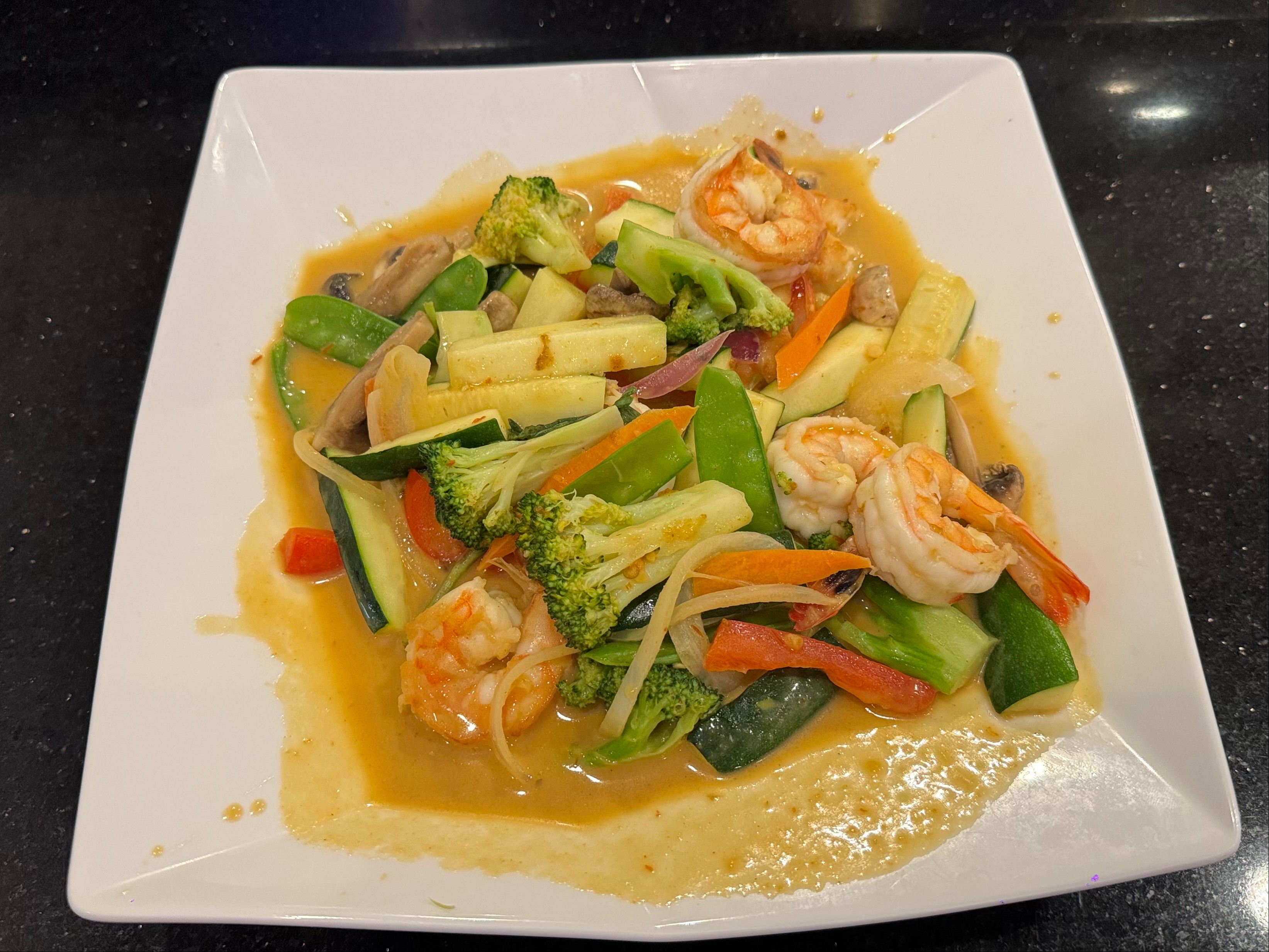 Red Curry Shrimp.