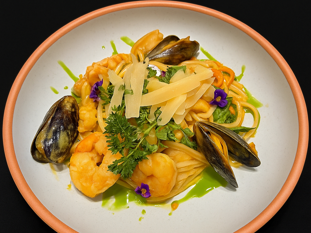 Coconut Curry Seafood Linguine