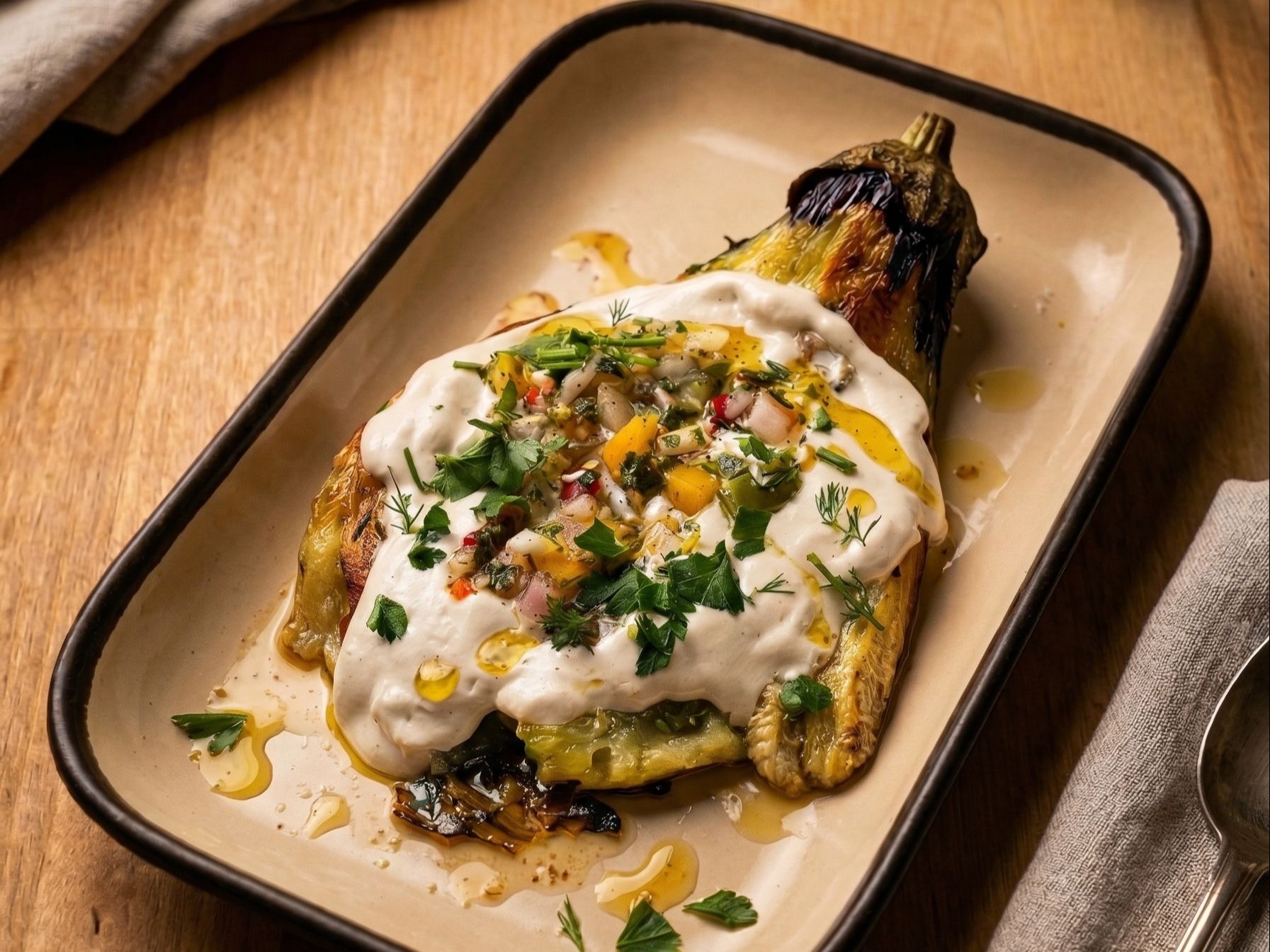 Grilled Eggplant (chimichurri).