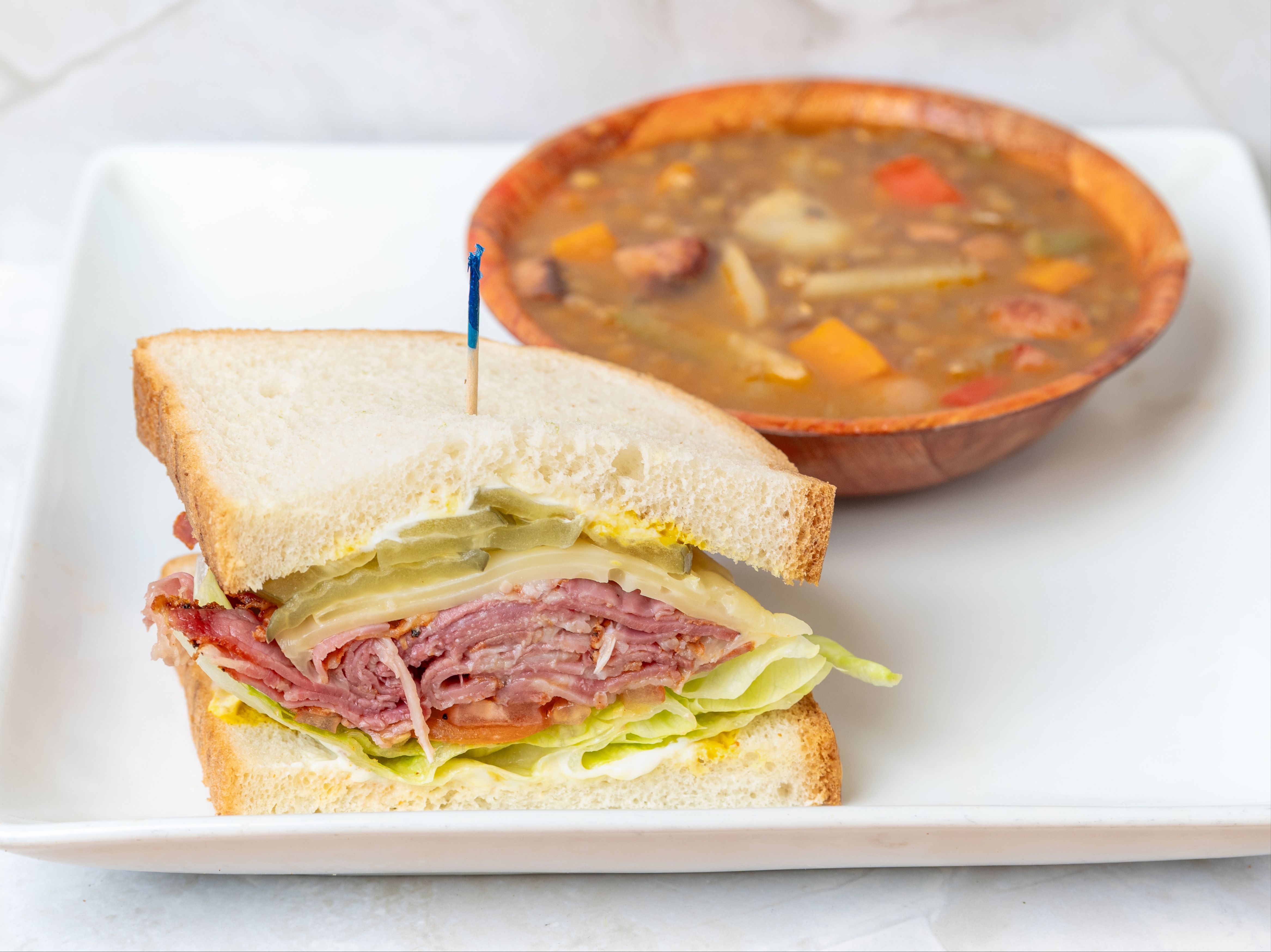 Half Pastrami Sandwich.
