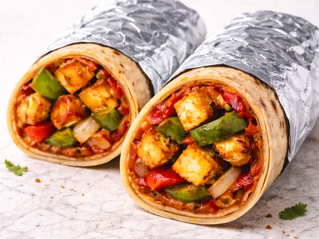 Fire Roasted Paneer Tikka Wrap.