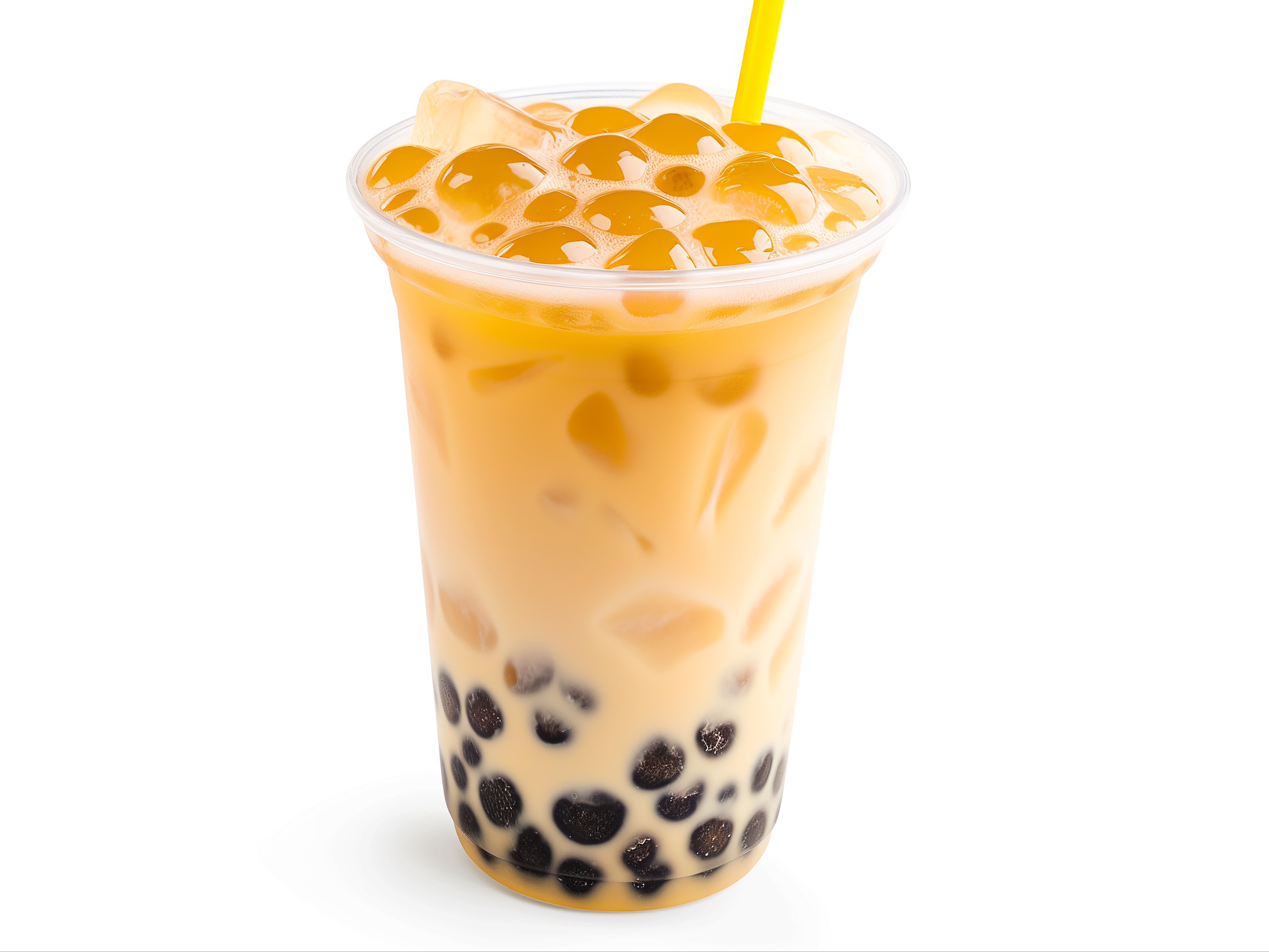 Mango Milk Tea With Boba.