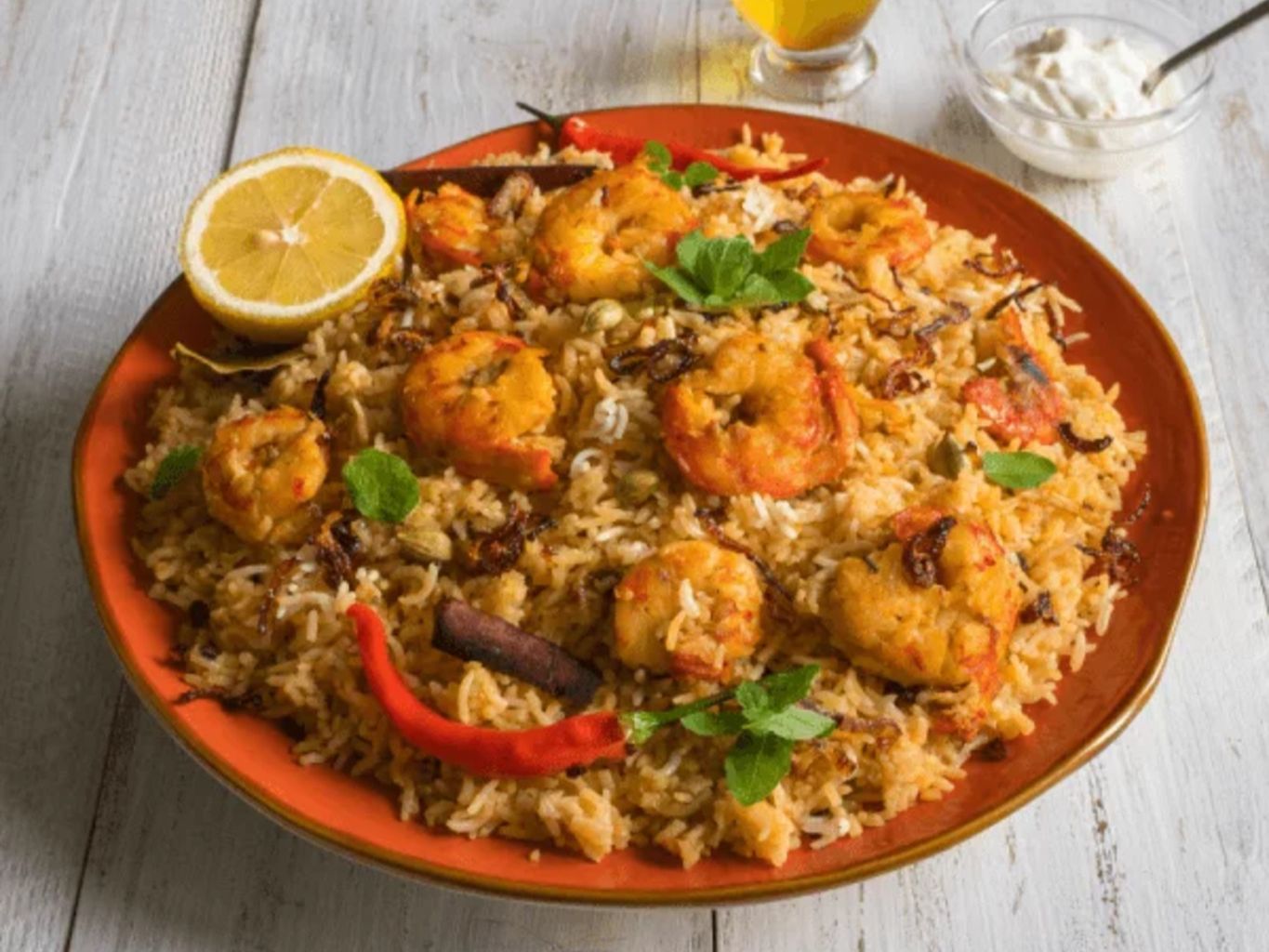 Shrimp Biryani.