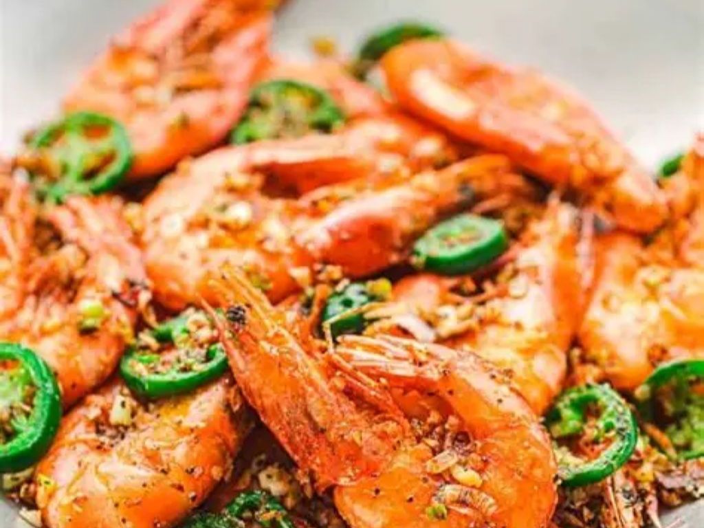 Salt Baked Shrimp w/ Head (Hot & Spicy) / Tôm Nướng Muối Đầy Đầu (Cay Nóng) / 盐焗开背虾（麻辣）.