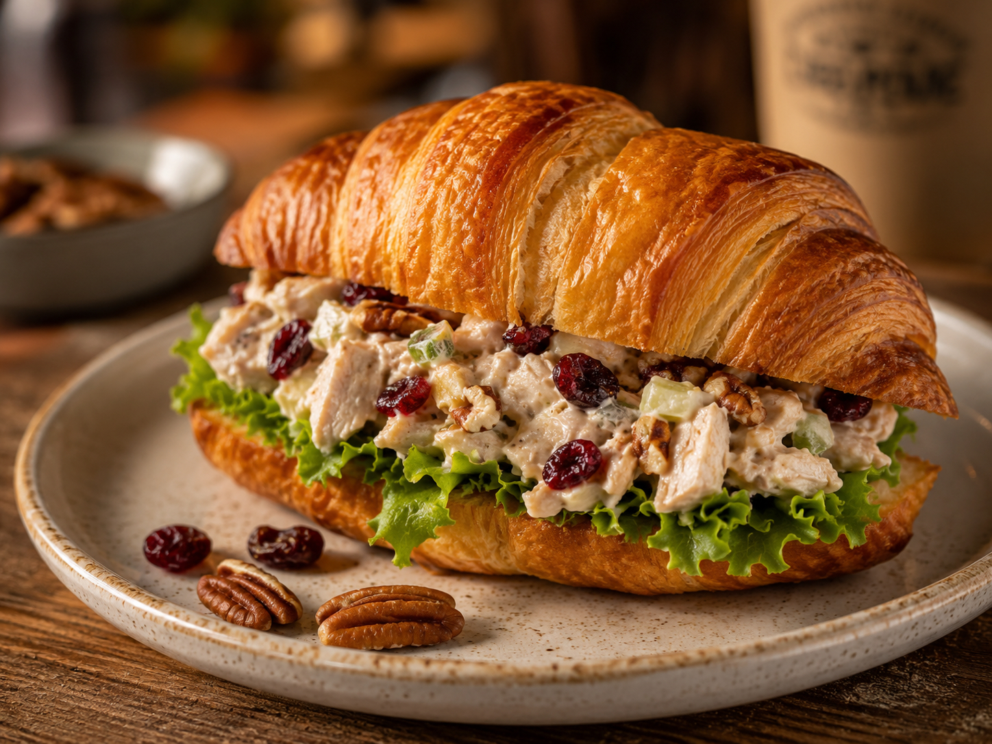 CROISSANT Chicken Salad W Pecans And Cranberry