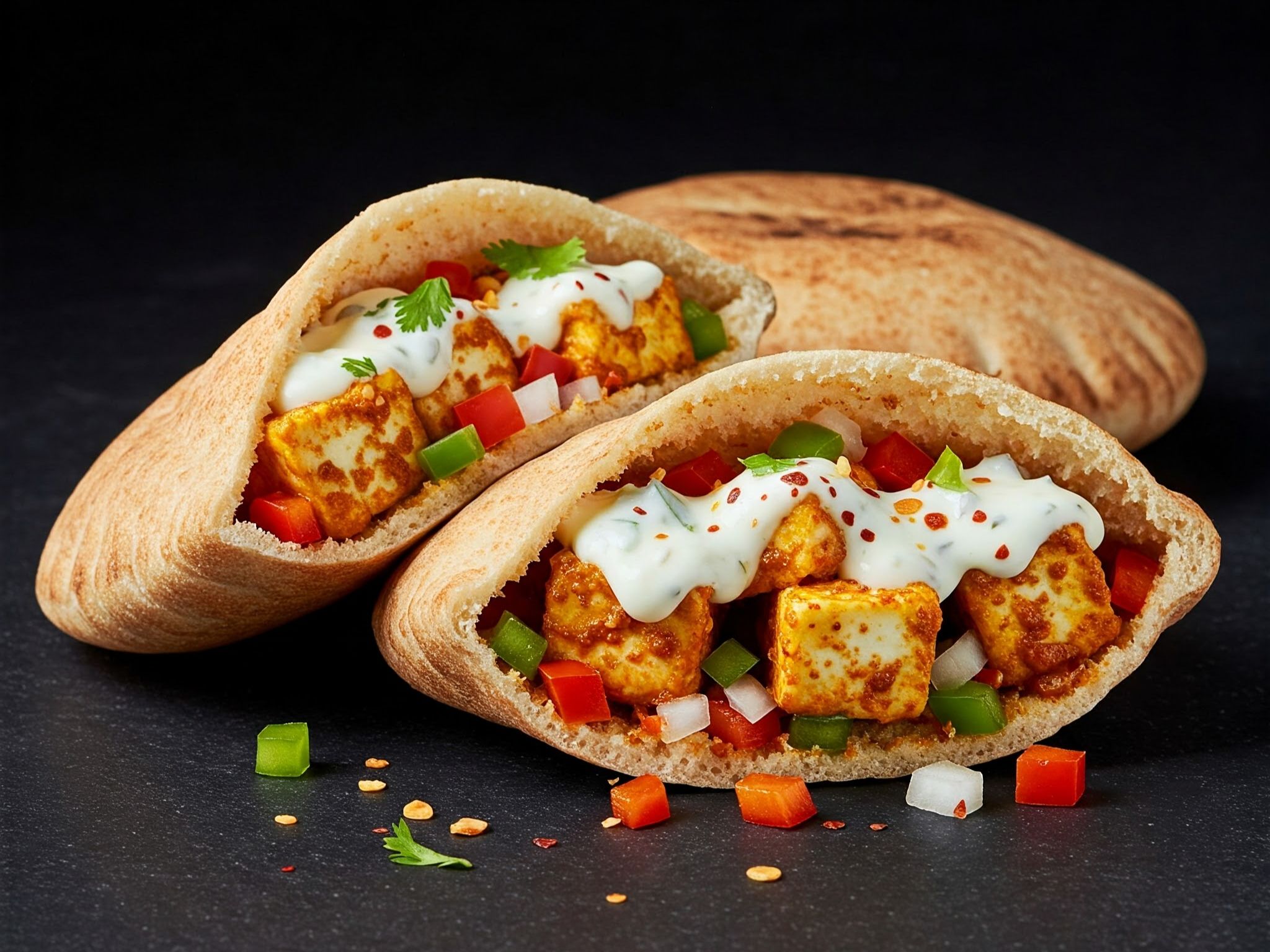Fiery Paneer Pita Pocket.