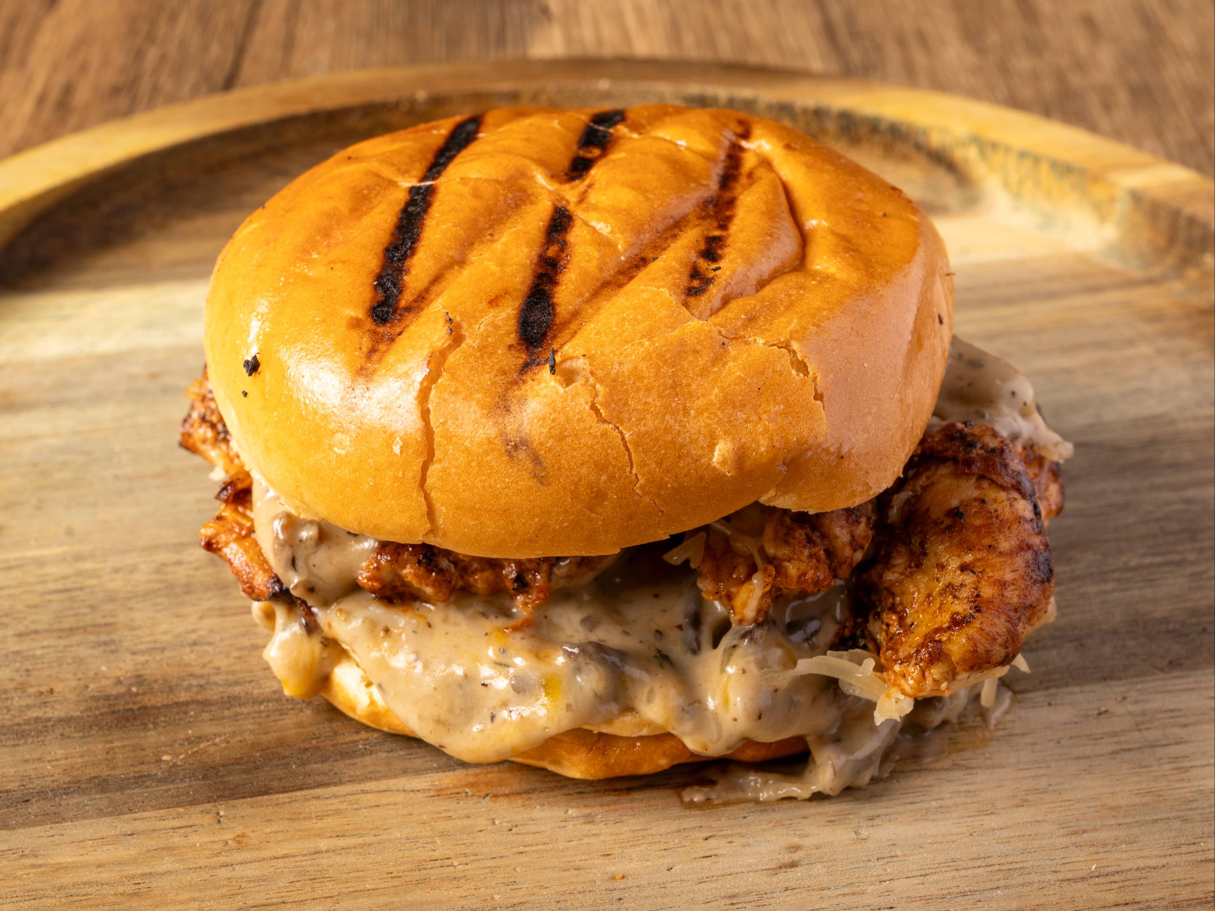 Mushroom Chicken Burger.