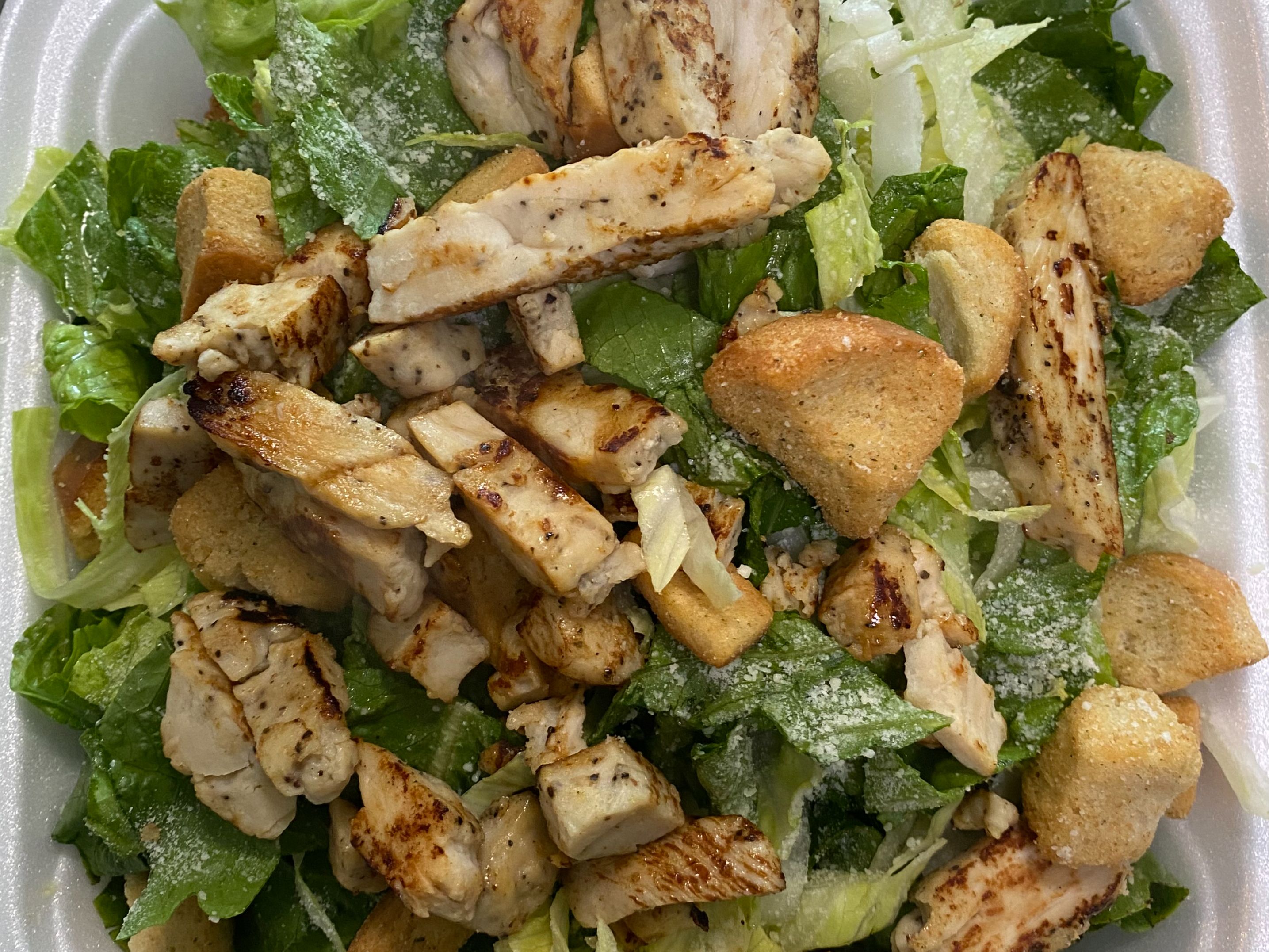 Caesar with chicken.