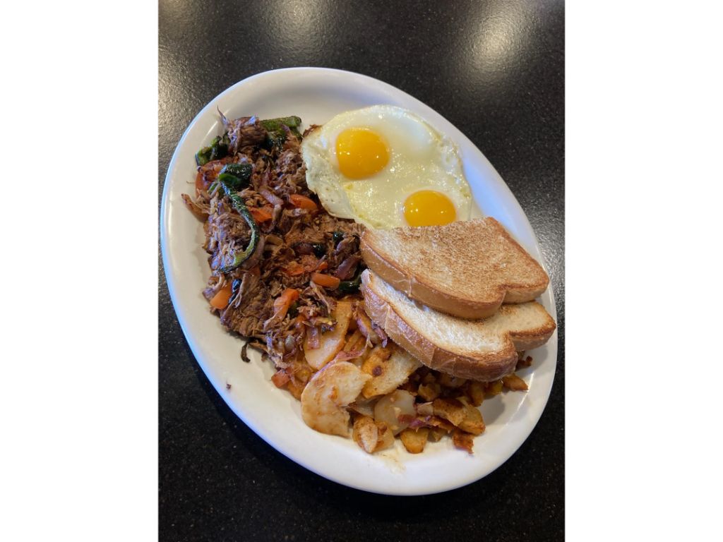 8 oz Sirloin Steak & Eggs.