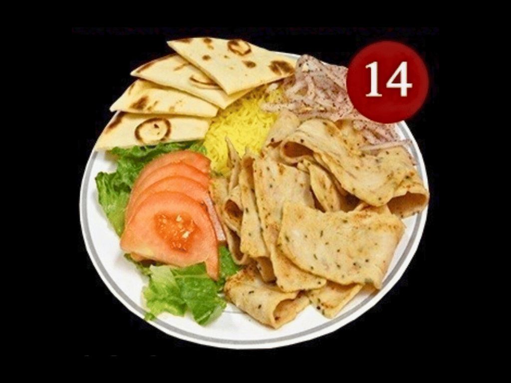 #14 Chicken Gyros Plate.