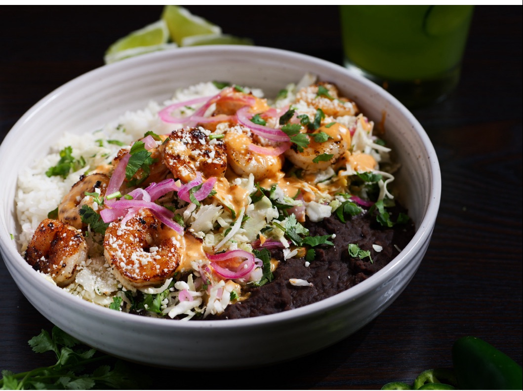 GRILLED SHRIMP BOWL.